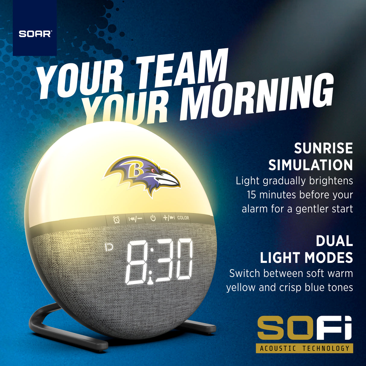 SOAR NFL Sunrise Alarm Clock