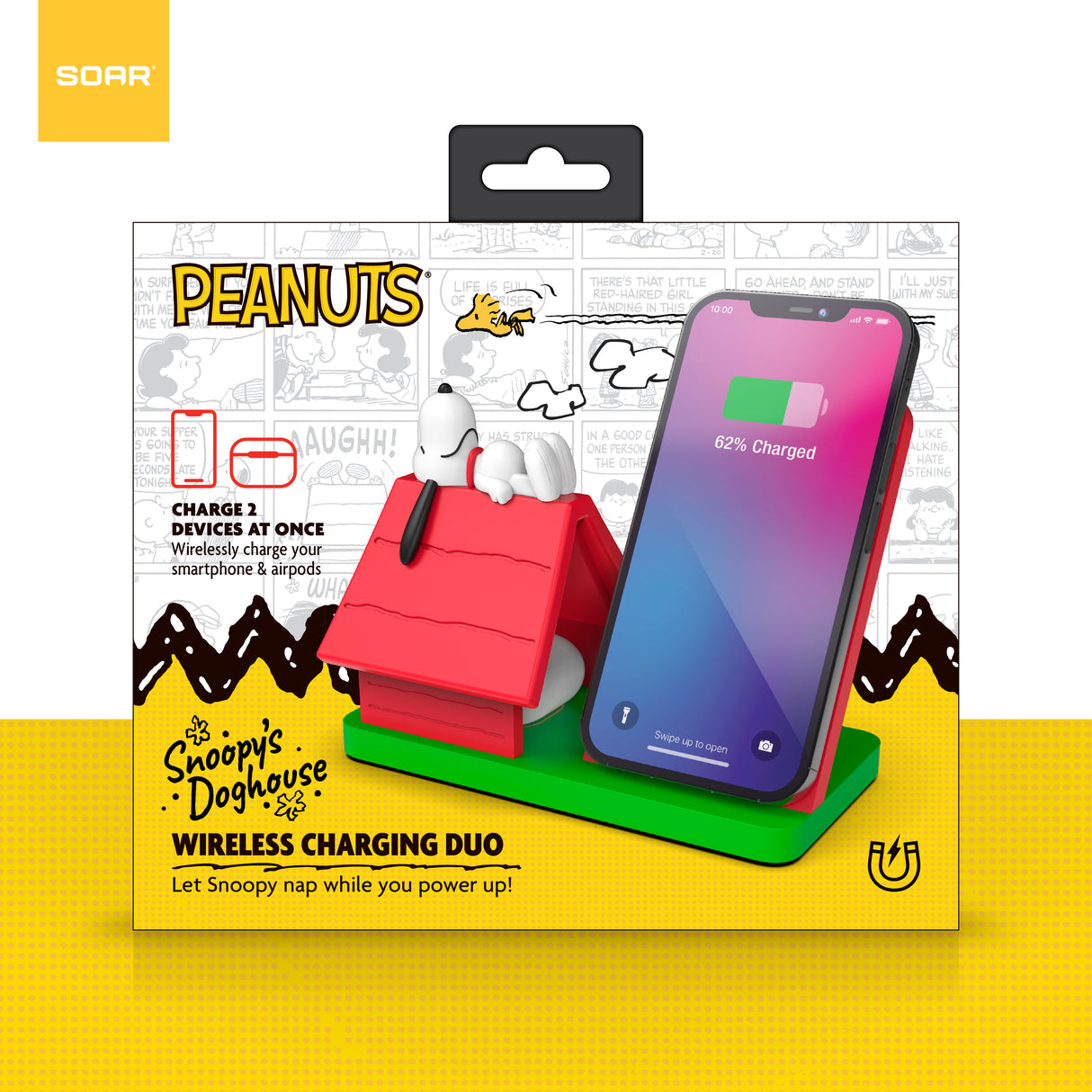 Peanuts Wireless Charging Station Red Dog House