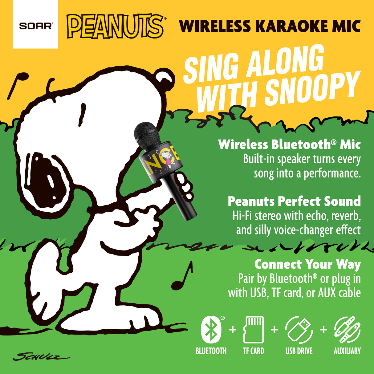 Peanuts Wireless Karaoke Microphone- Black