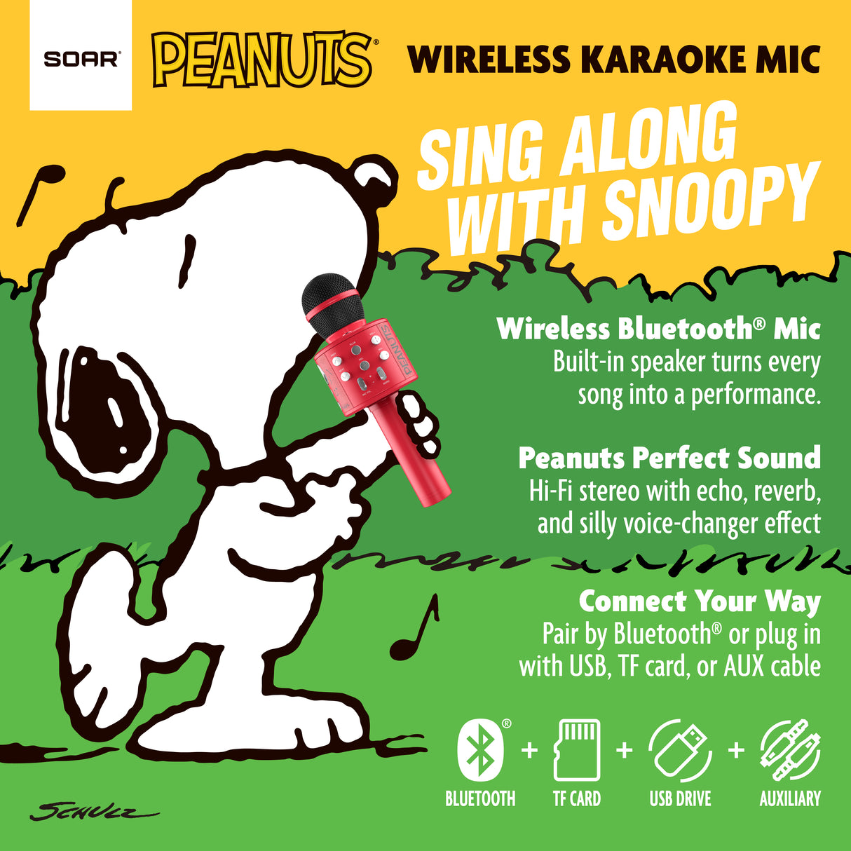 Peanuts Wireless Karaoke Microphone- Red