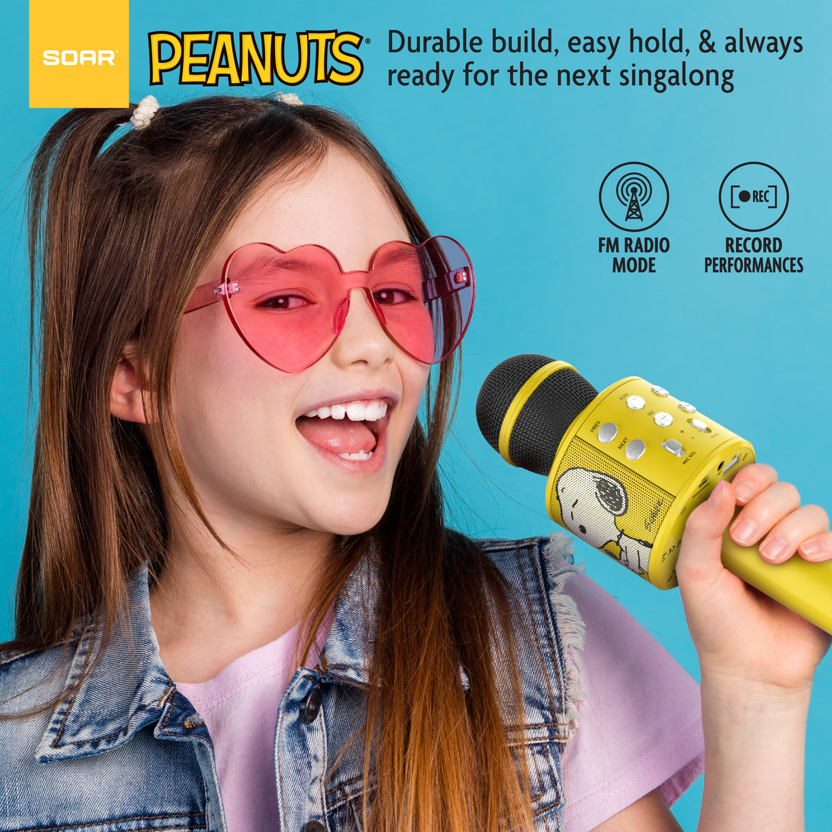 Peanuts Wireless Karaoke Microphone- Yellow