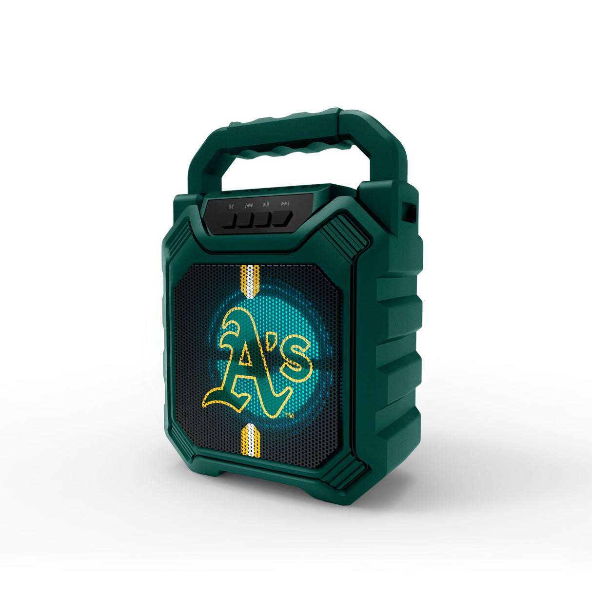 Oakland Athletics MLB Syncable Bluetooth Wireless Speaker with LED Lights & FM Radio