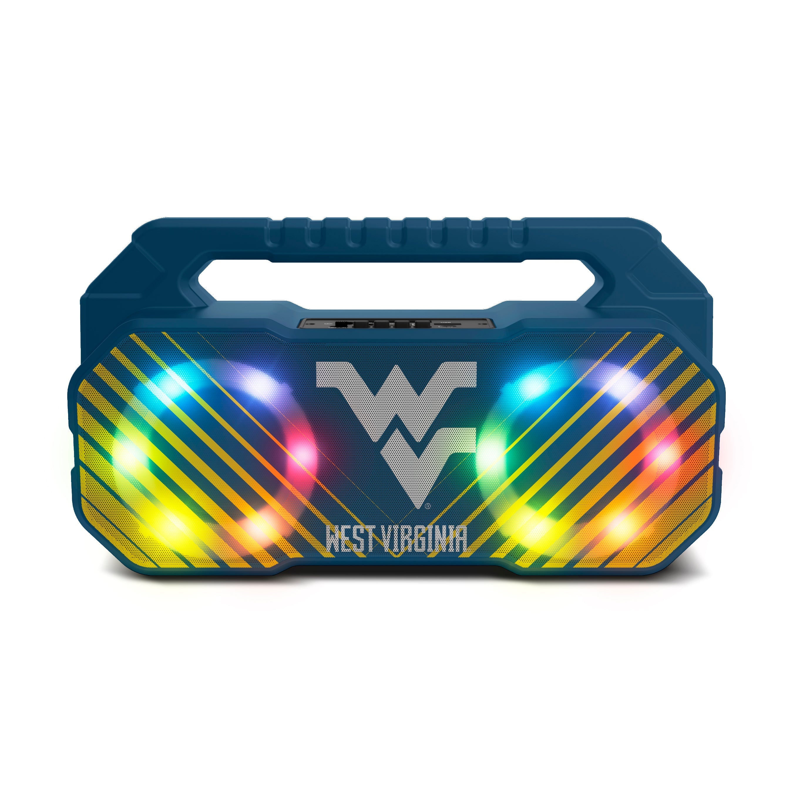 West Virginia Mountaineers NCAA Shockbox Bluetooth BOOMBOX Speaker with FM Radio