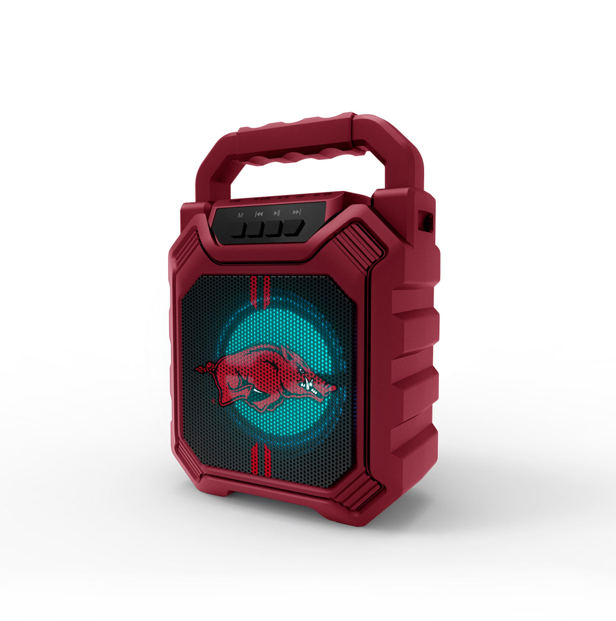 Arkansas Razorbacks NCAA Syncable Bluetooth Wireless Speaker with LED Lights & FM Radio