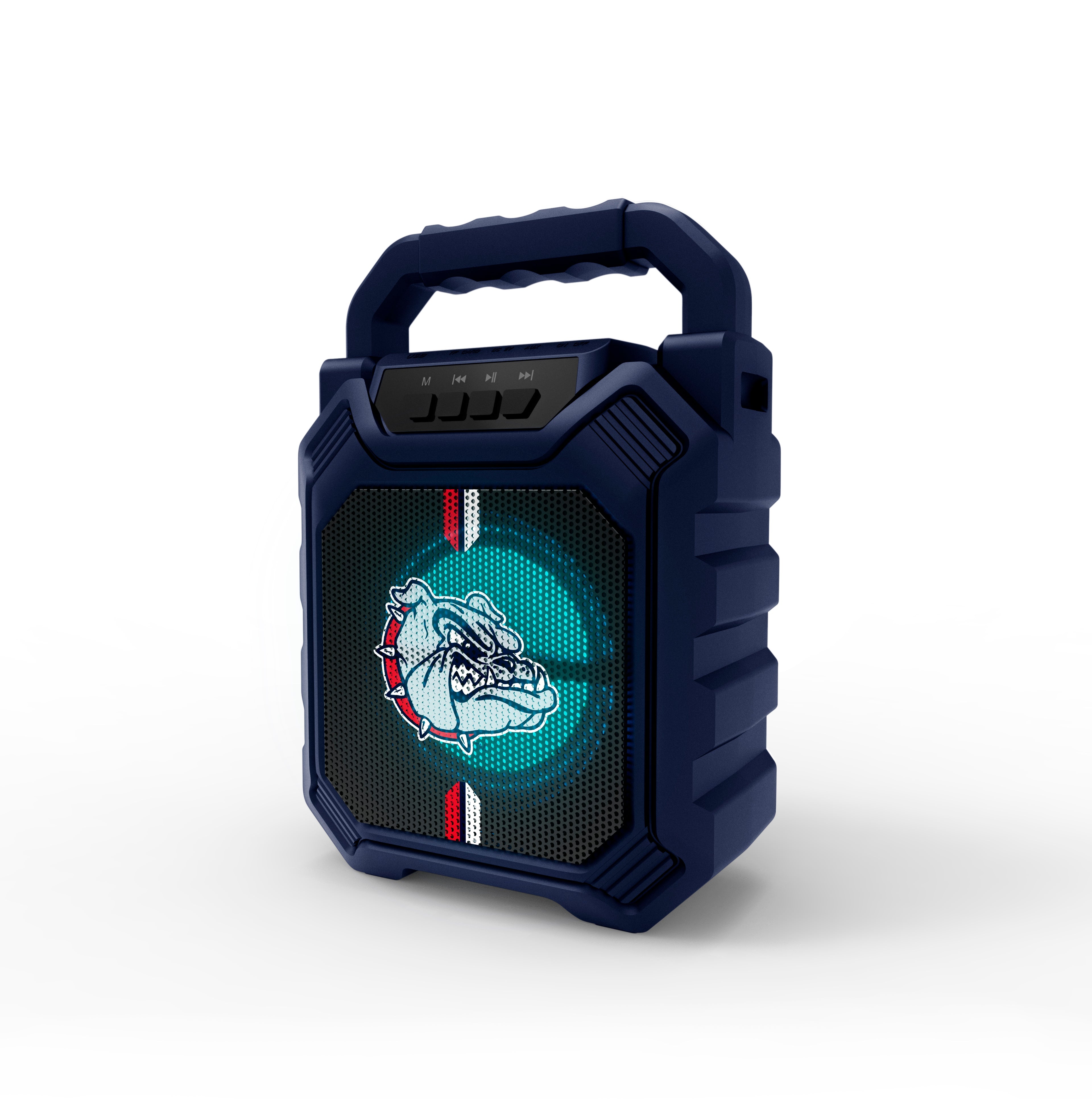 Gonzaga Bulldogs NCAA Syncable Bluetooth Wireless Speaker with LED Lights & FM Radio