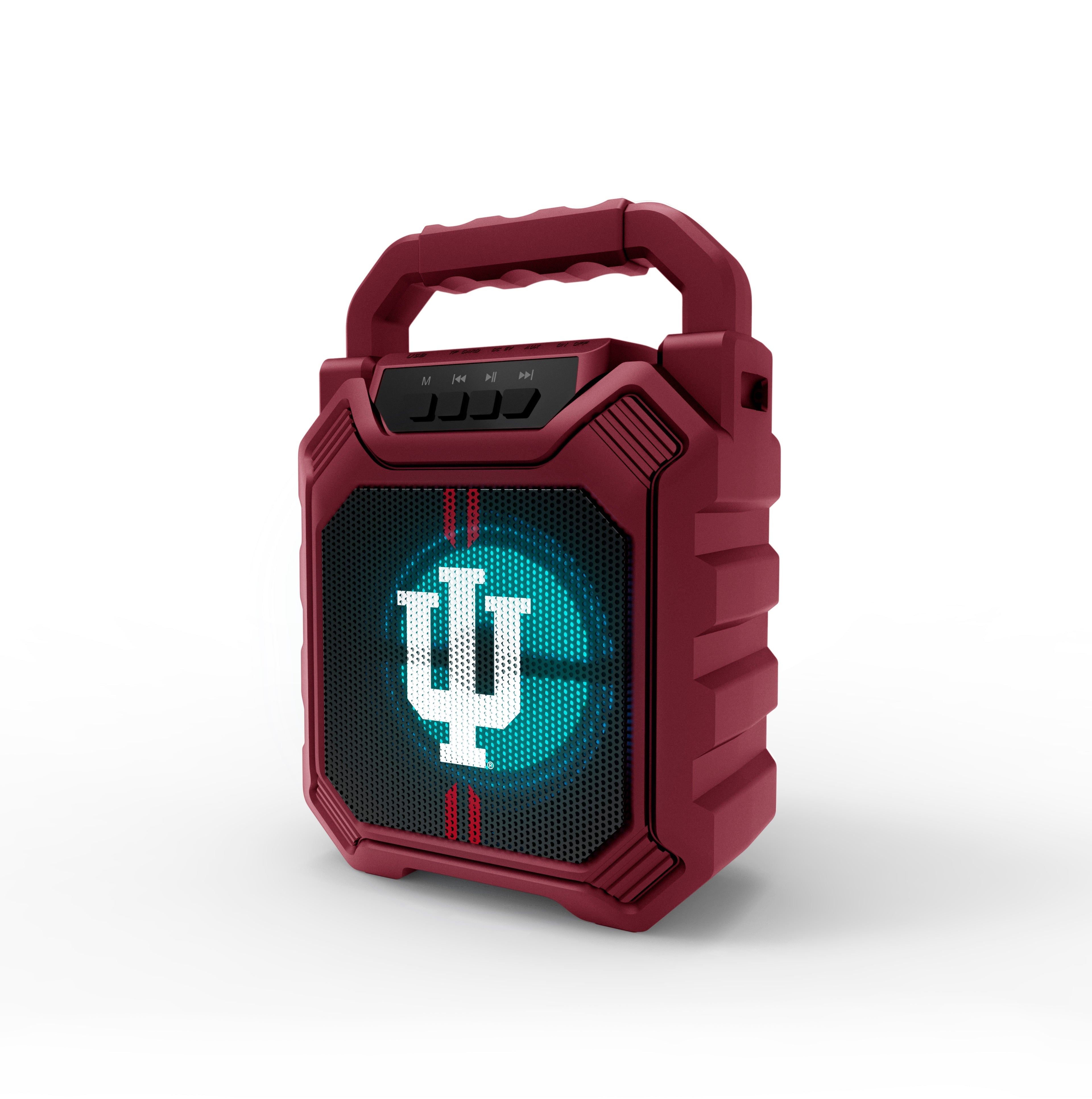 Indiana Hoosiers NCAA Syncable Bluetooth Wireless Speaker with LED Lights & FM Radio