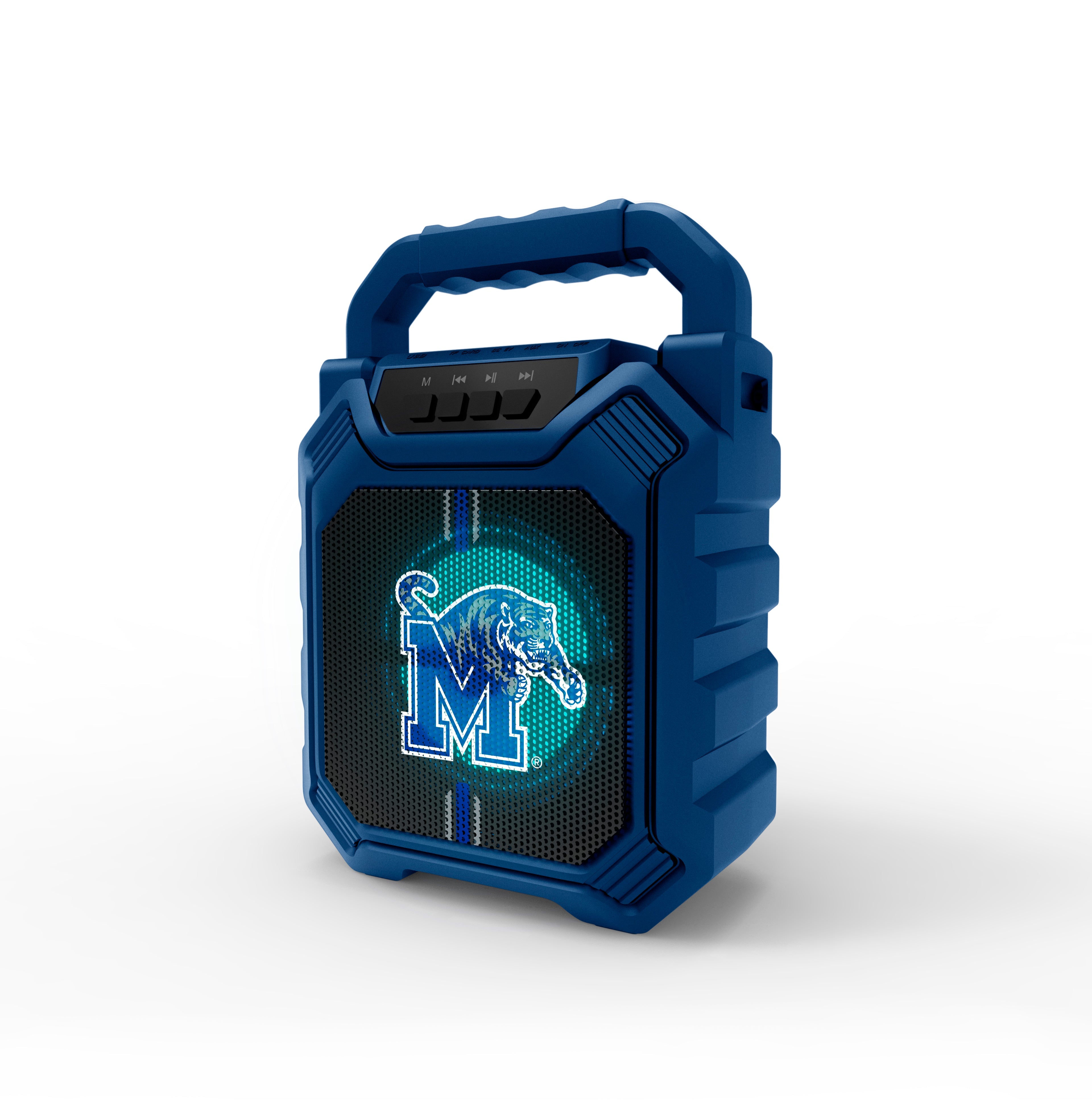 Memphis Tigers NCAA Syncable Bluetooth Wireless Speaker with LED Lights & FM Radio