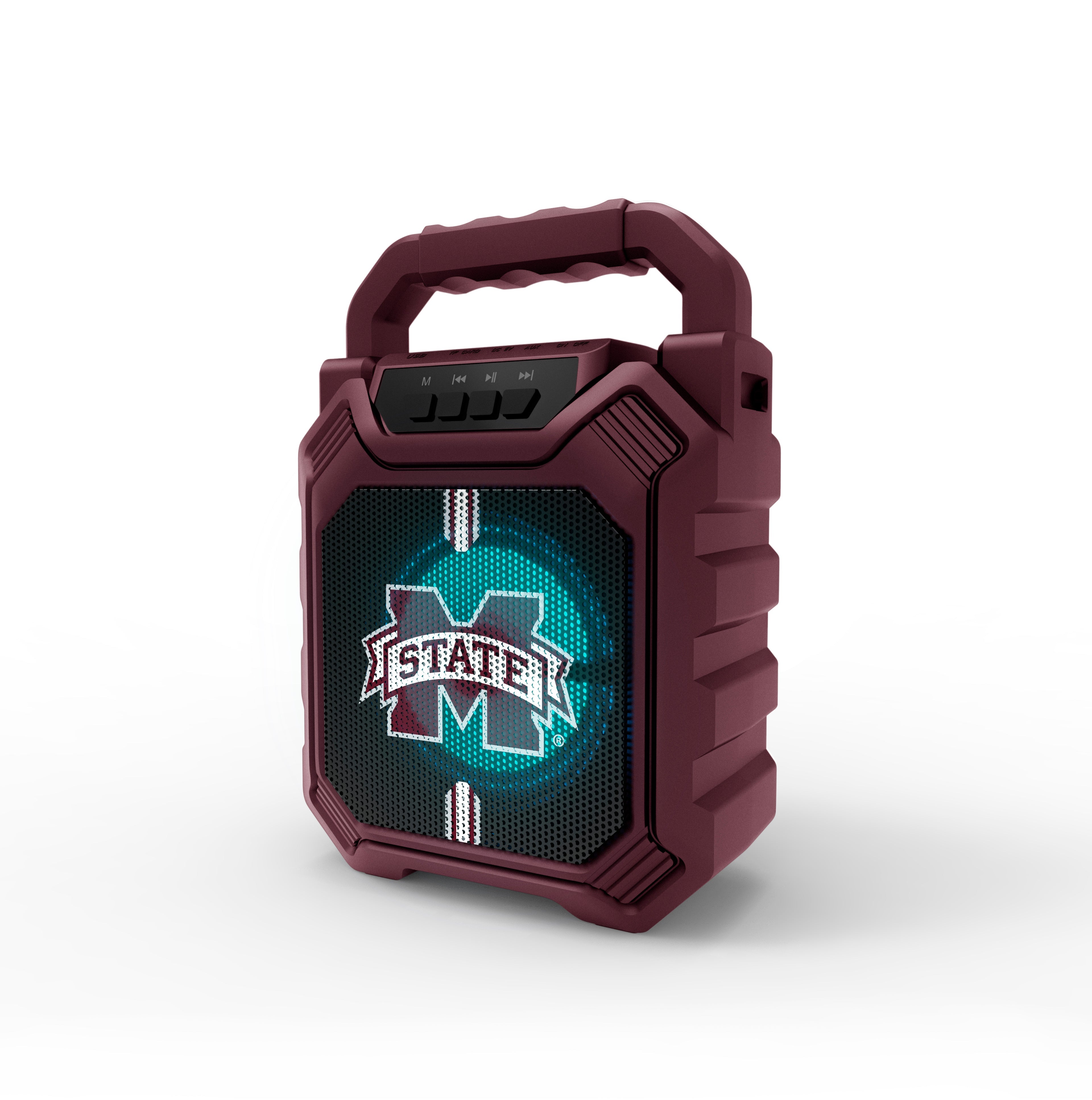 Mississippi State Bulldogs NCAA Syncable Bluetooth Wireless Speaker with LED Lights & FM Radio