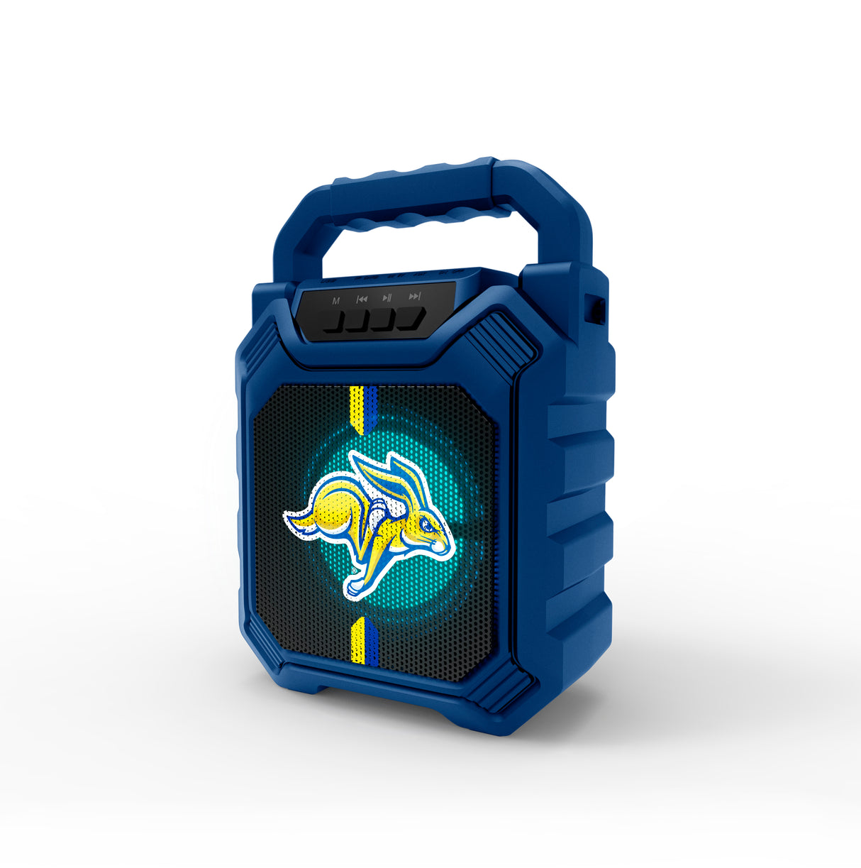 South Dakota State University NCAA Syncable Bluetooth Wireless Speaker with LED Lights & FM Radio