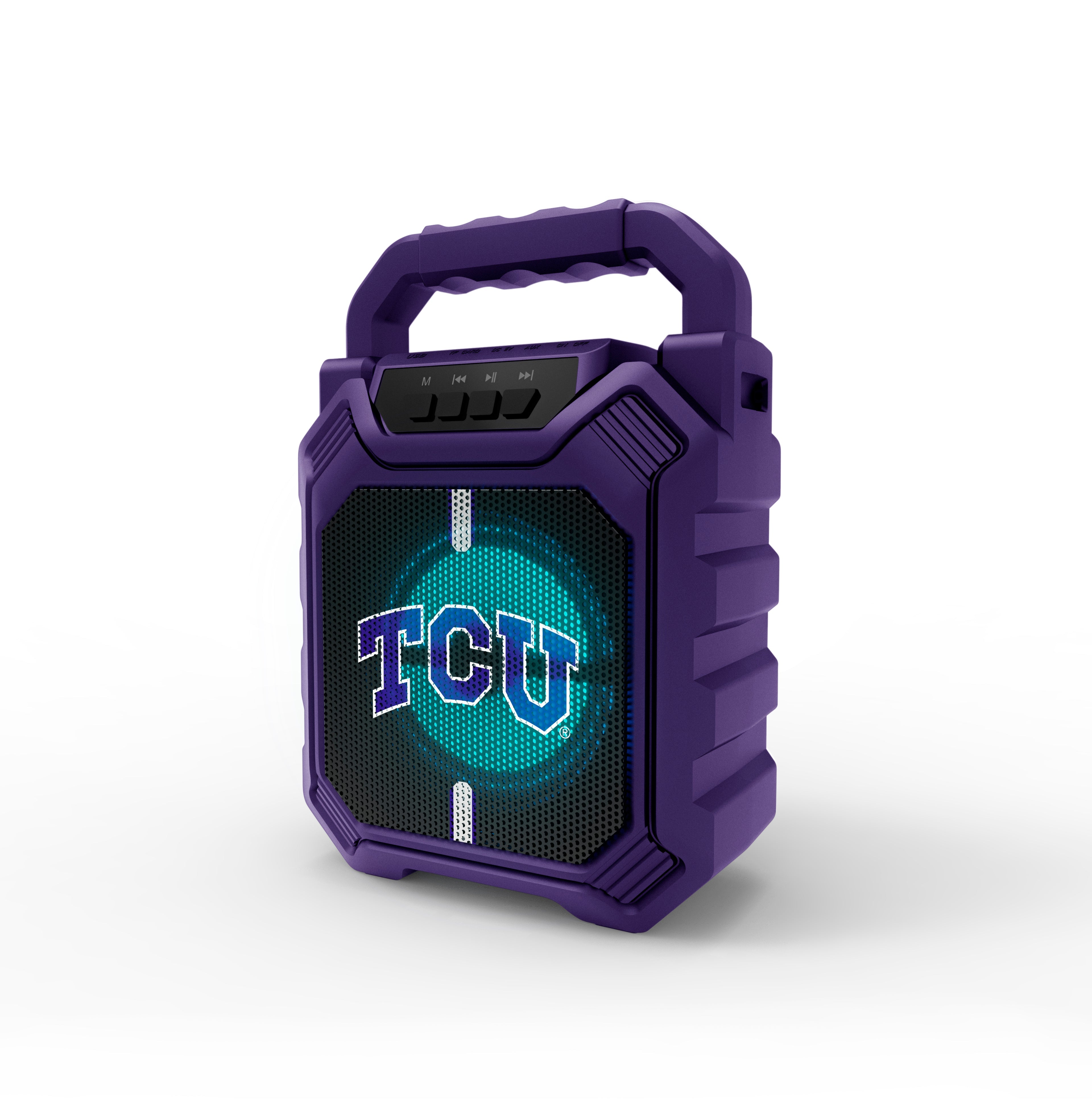 Tcu Horned Frogs NCAA Syncable Bluetooth Wireless Speaker with LED Lights & FM Radio