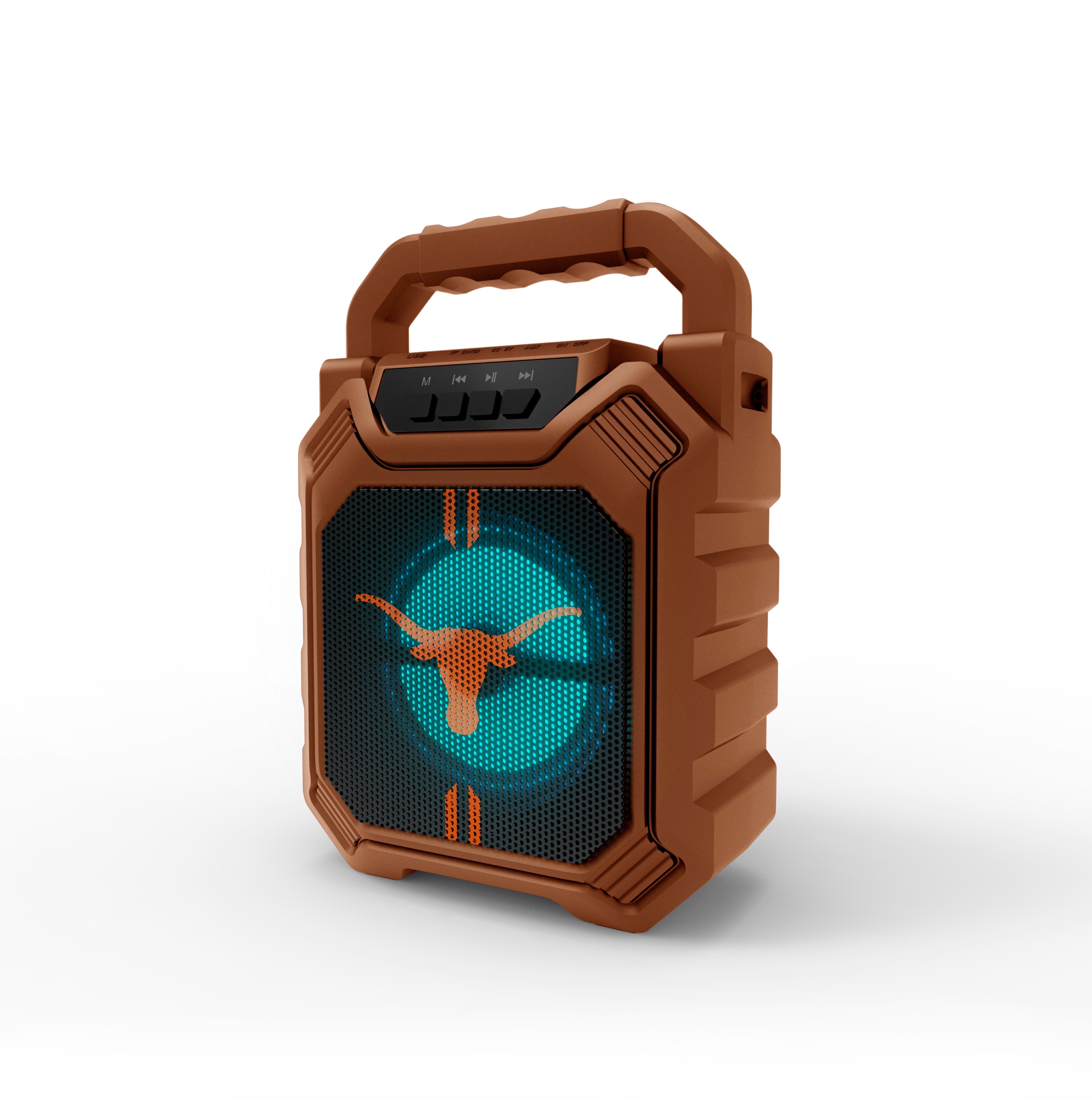 Texas Longhorns NCAA Syncable Bluetooth Wireless Speaker with LED Lights & FM Radio