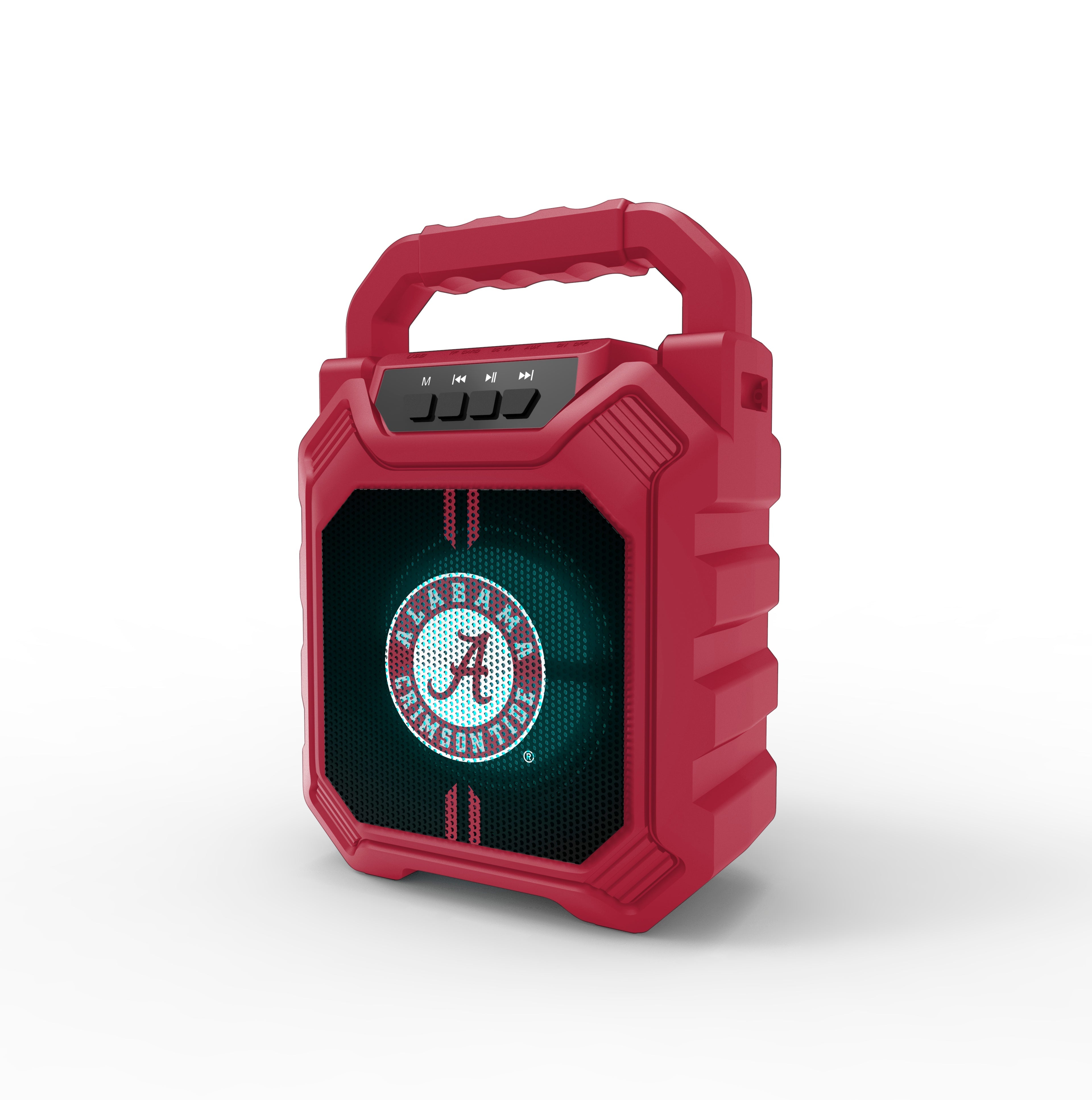 Alabama Crimson Tide NCAA Syncable Bluetooth Wireless Speaker with LED Lights & FM Radio