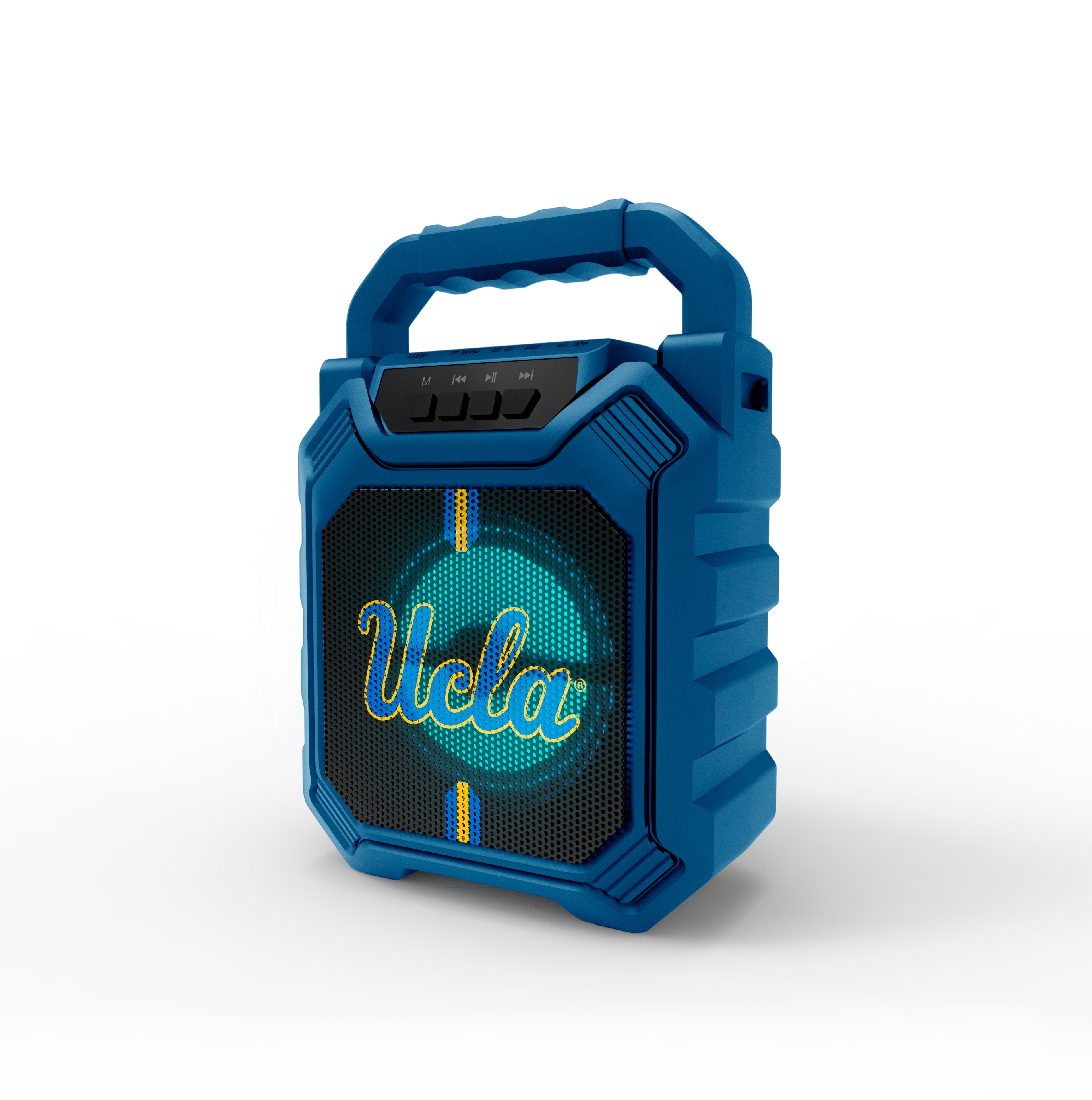 UCLA Bruins NCAA Syncable Bluetooth Wireless Speaker with LED Lights & FM Radio