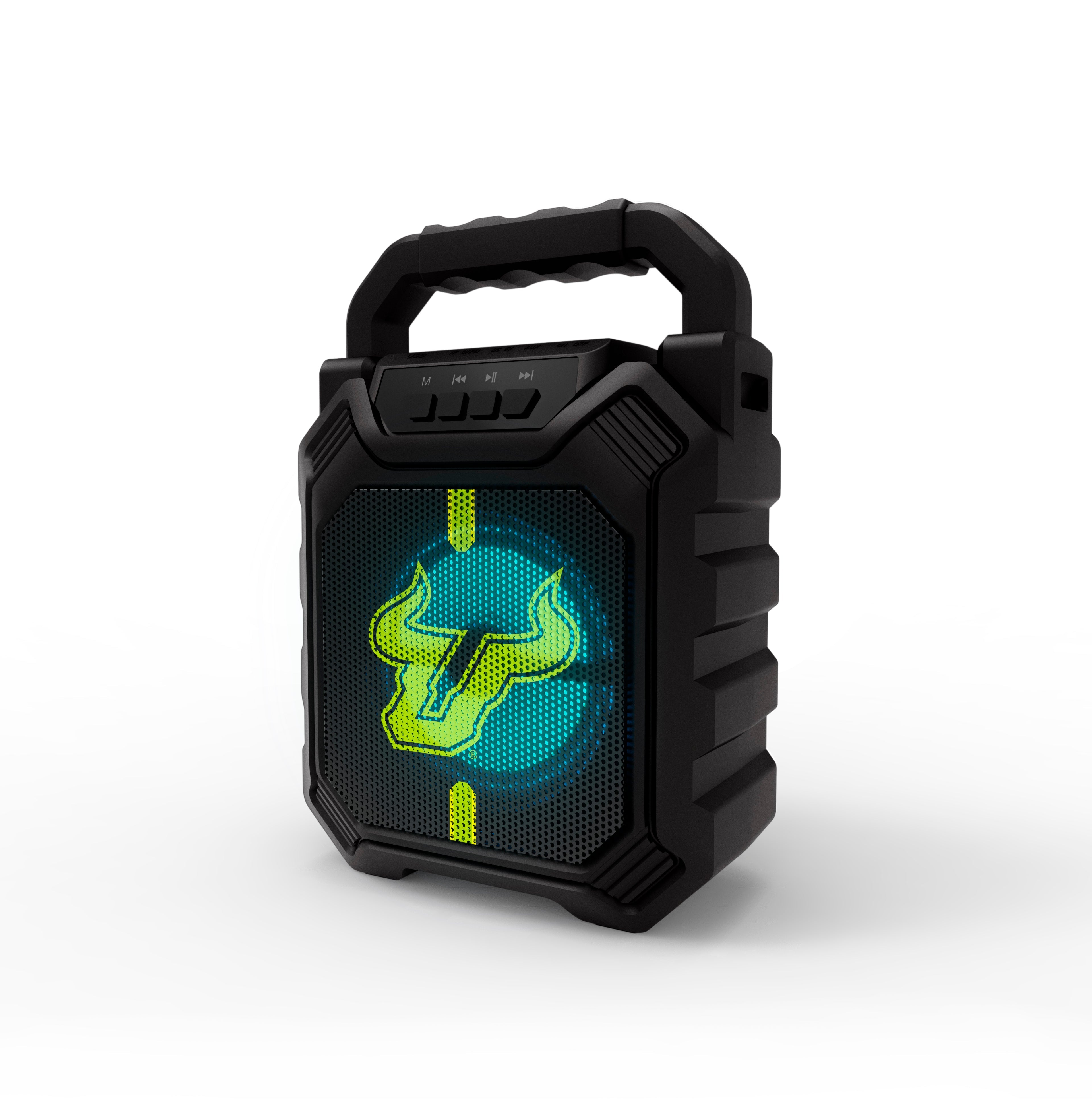 South Florida Bulls NCAA Syncable Bluetooth Wireless Speaker with LED Lights & FM Radio