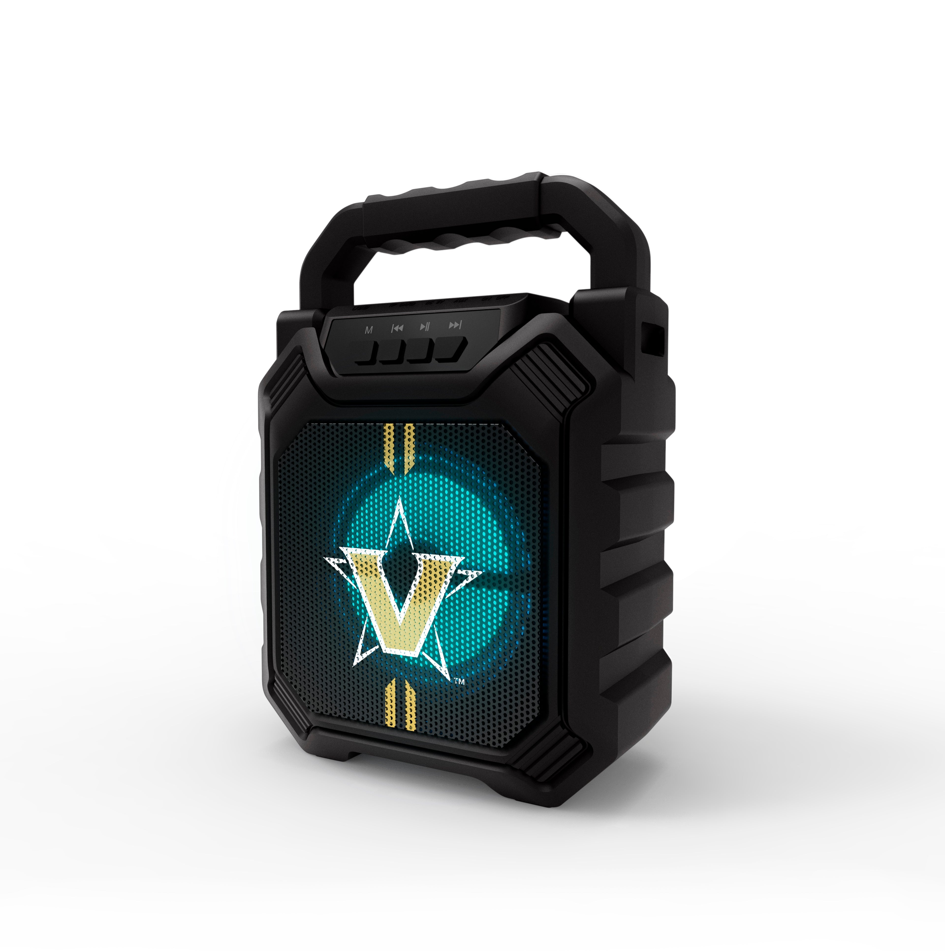 Vanderbilt Commodores NCAA Syncable Bluetooth Wireless Speaker with LED Lights & FM Radio