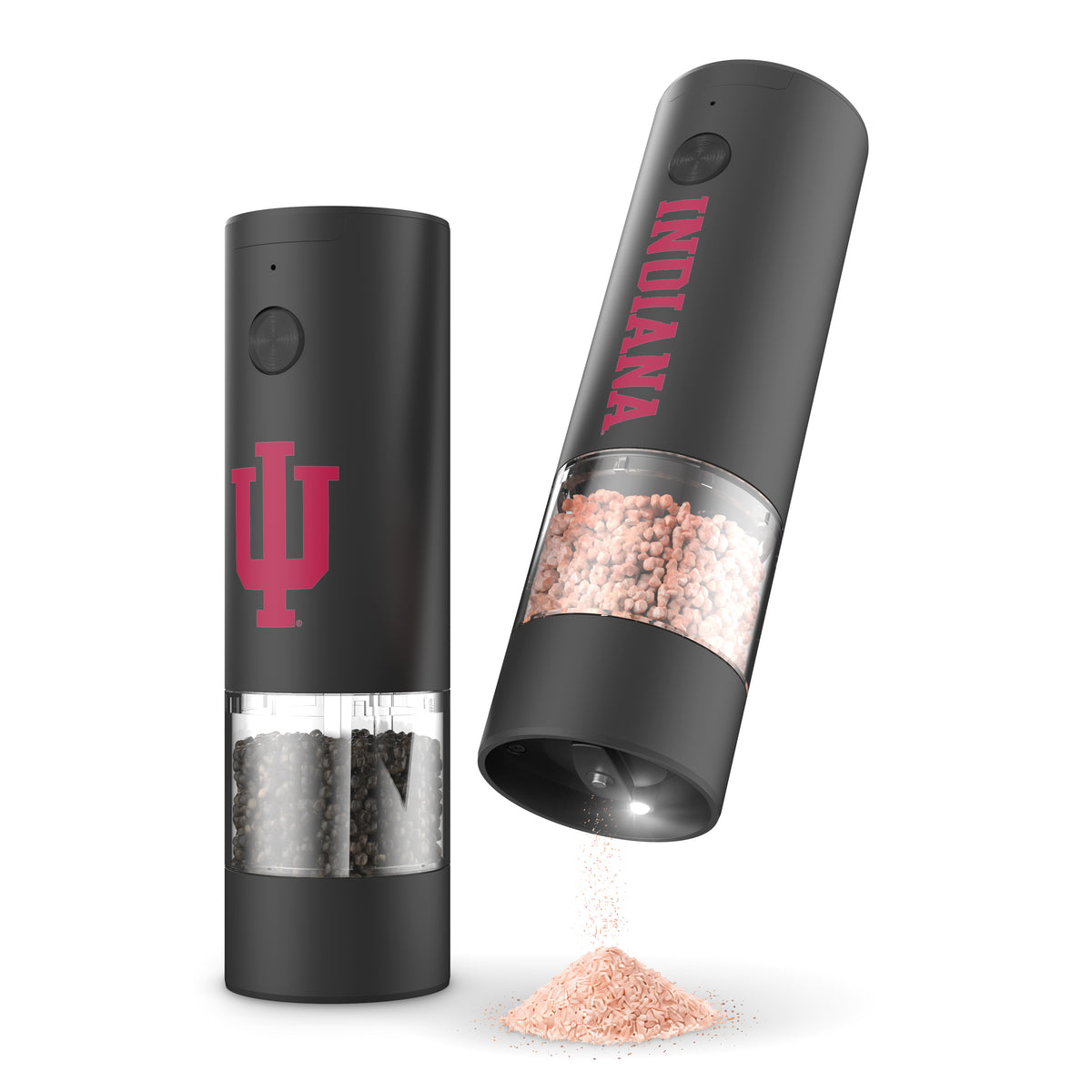 SOAR NCAA Electric Salt and Pepper Grinder Set- Indiana Hoosiers