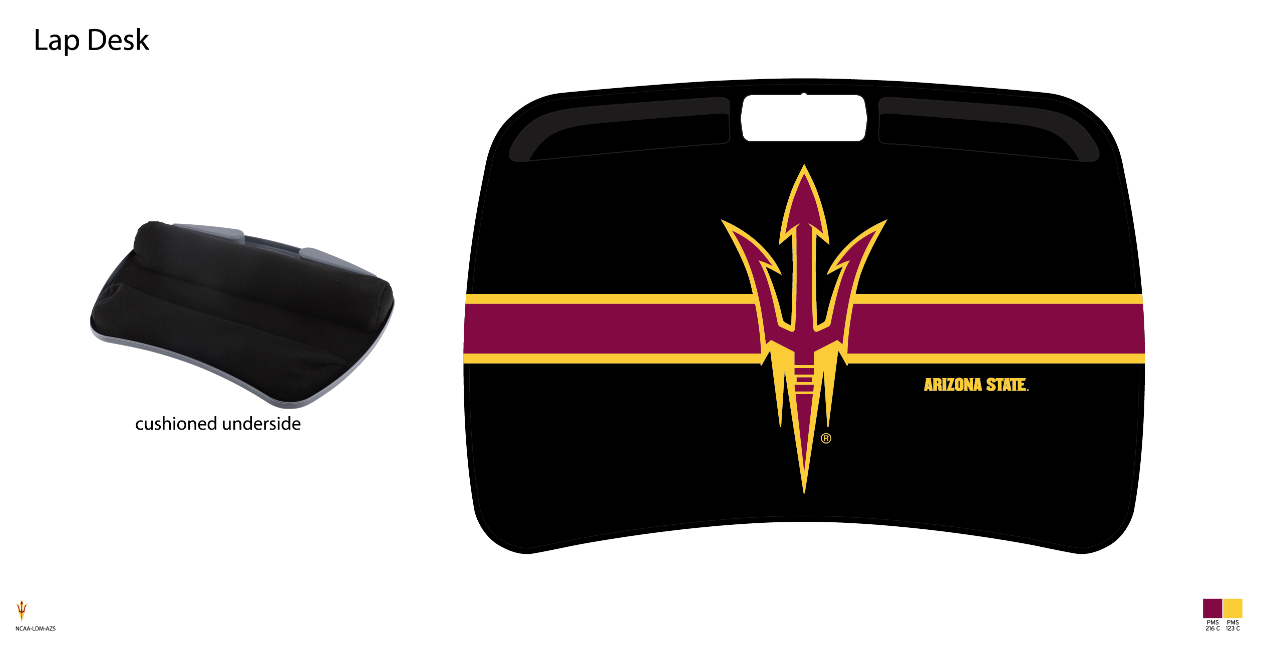 Arizona State Sun Devils NCAA Portable Lap Desk with Memory Foam