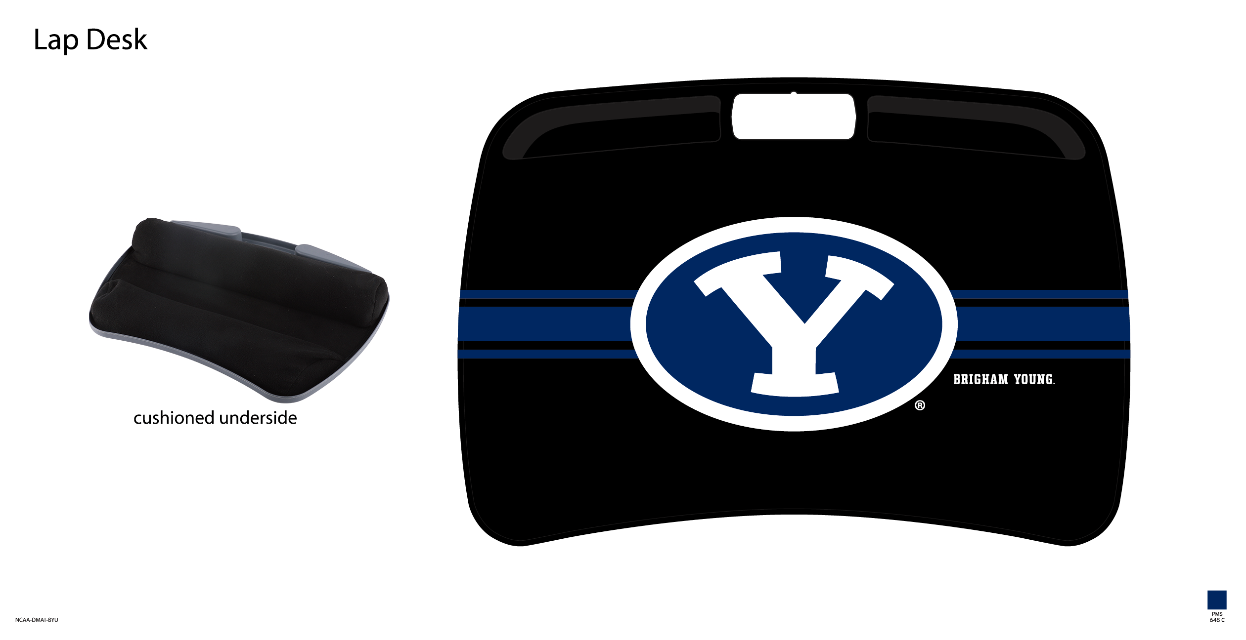 BYU Cougars NCAA Portable Lap Desk with Memory Foam