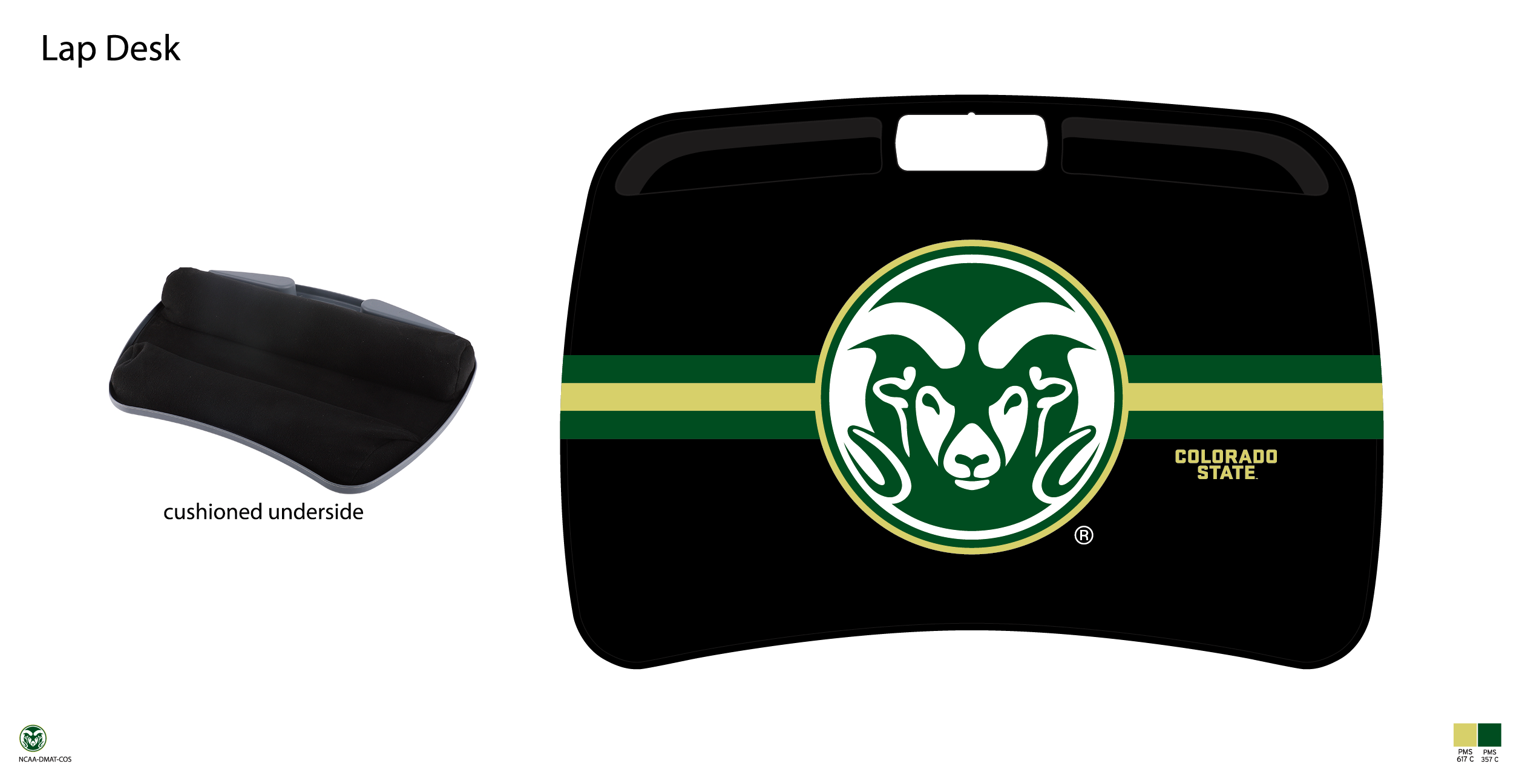 Colorado State Rams NCAA Portable Lap Desk with Memory Foam