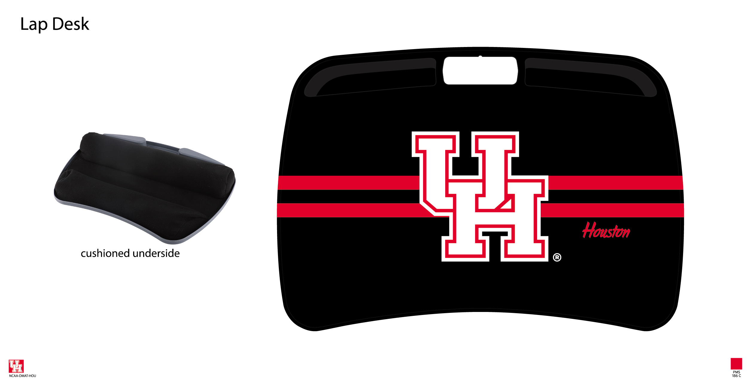Houston Cougars NCAA Portable Lap Desk with Memory Foam
