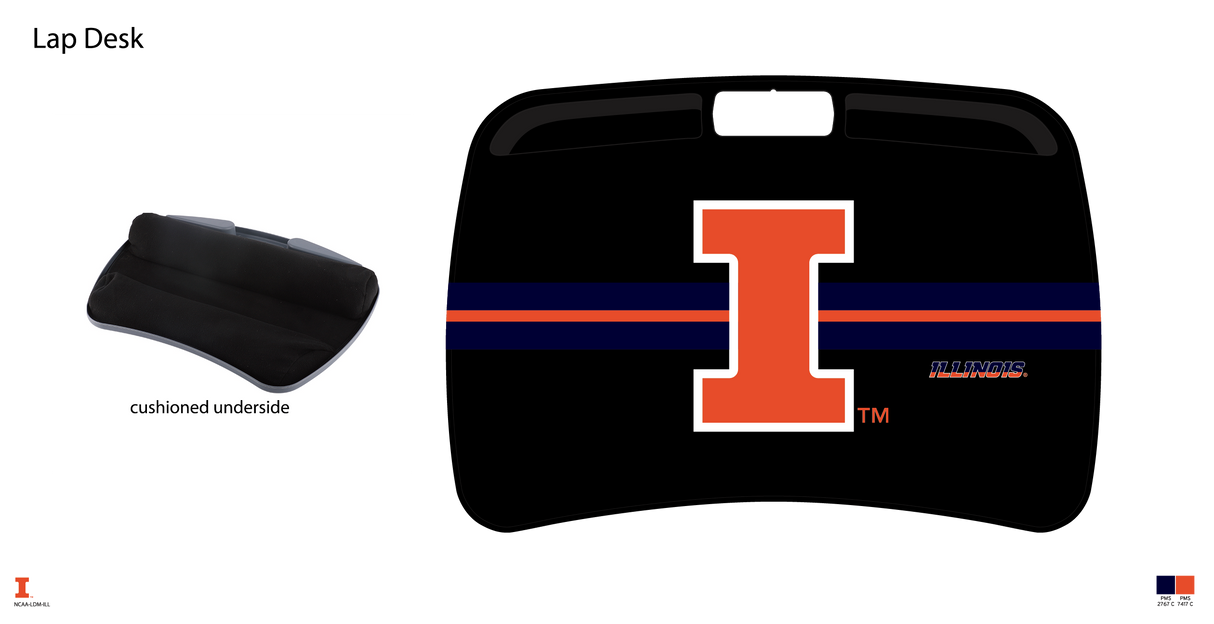 Illinois Fighting Illini NCAA Portable Lap Desk with Memory Foam
