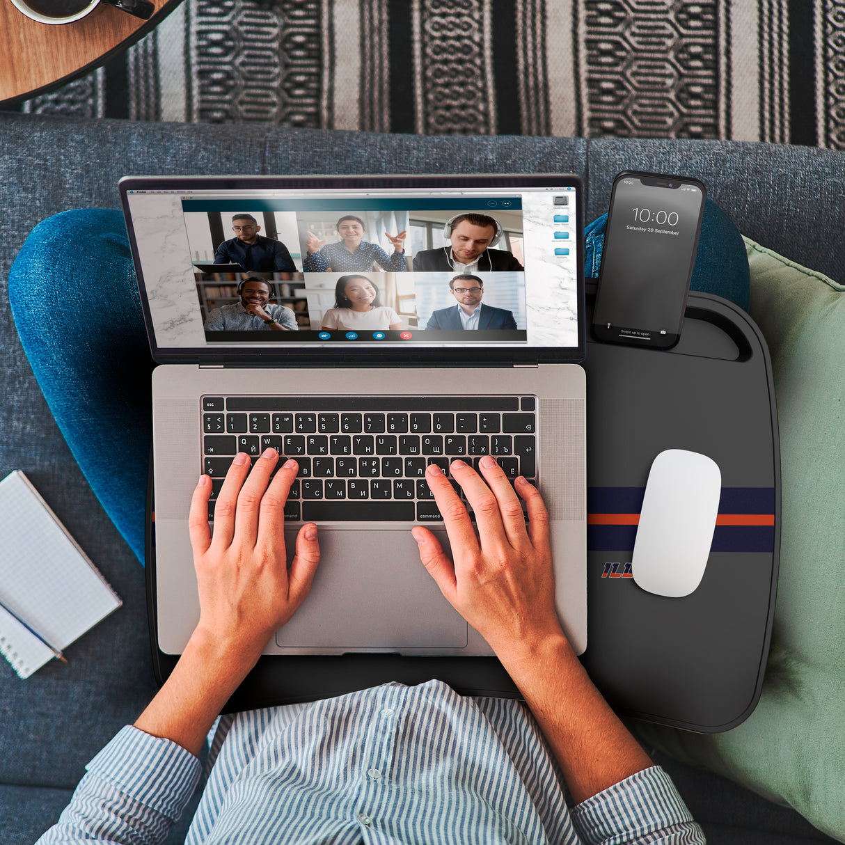 Illinois Fighting Illini NCAA Portable Lap Desk with Memory Foam