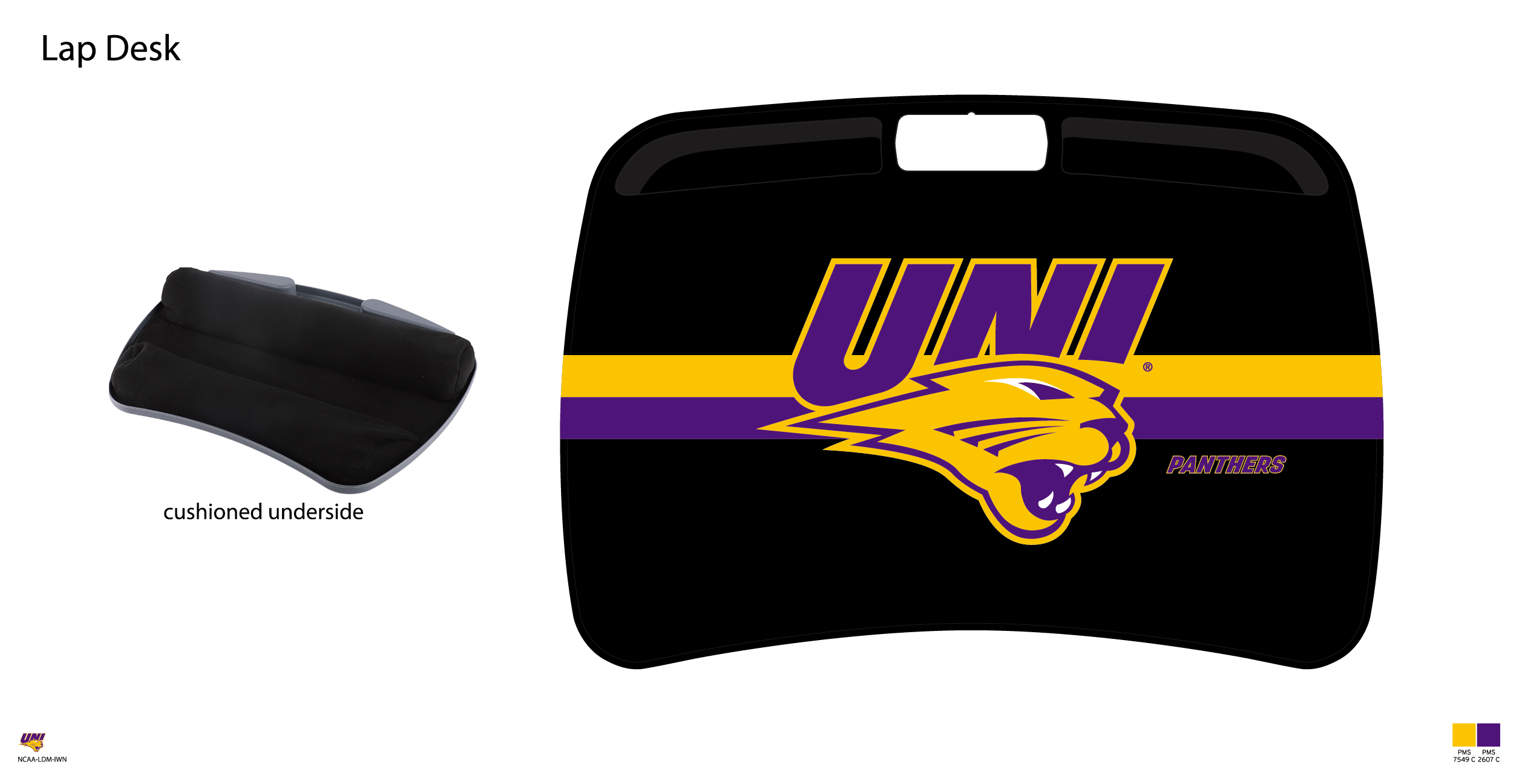 Northern Iowa Panthers NCAA Portable Lap Desk with Memory Foam