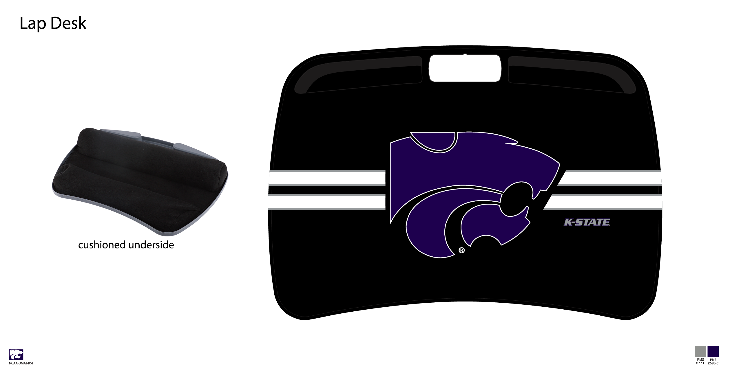 Kansas State Wildcats NCAA Portable Lap Desk with Memory Foam