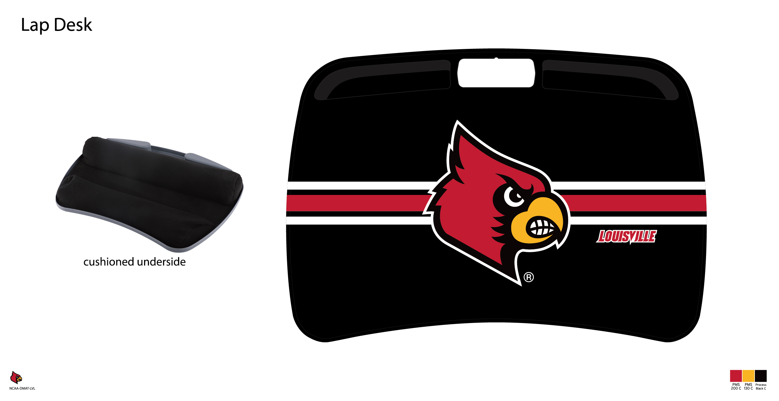 Louisville Cardinals NCAA Portable Lap Desk with Memory Foam