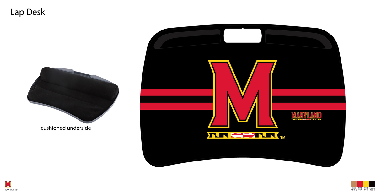 Maryland Terrapins NCAA Portable Lap Desk with Memory Foam