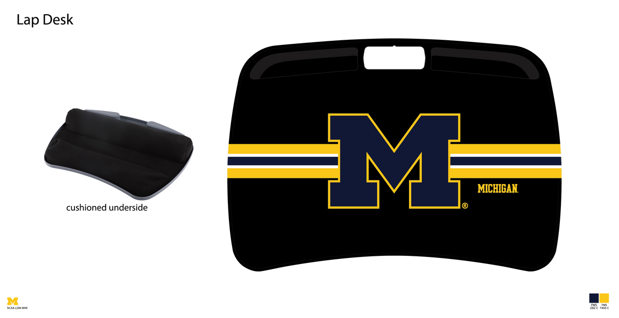 Michigan Wolverines NCAA Portable Lap Desk with Memory Foam