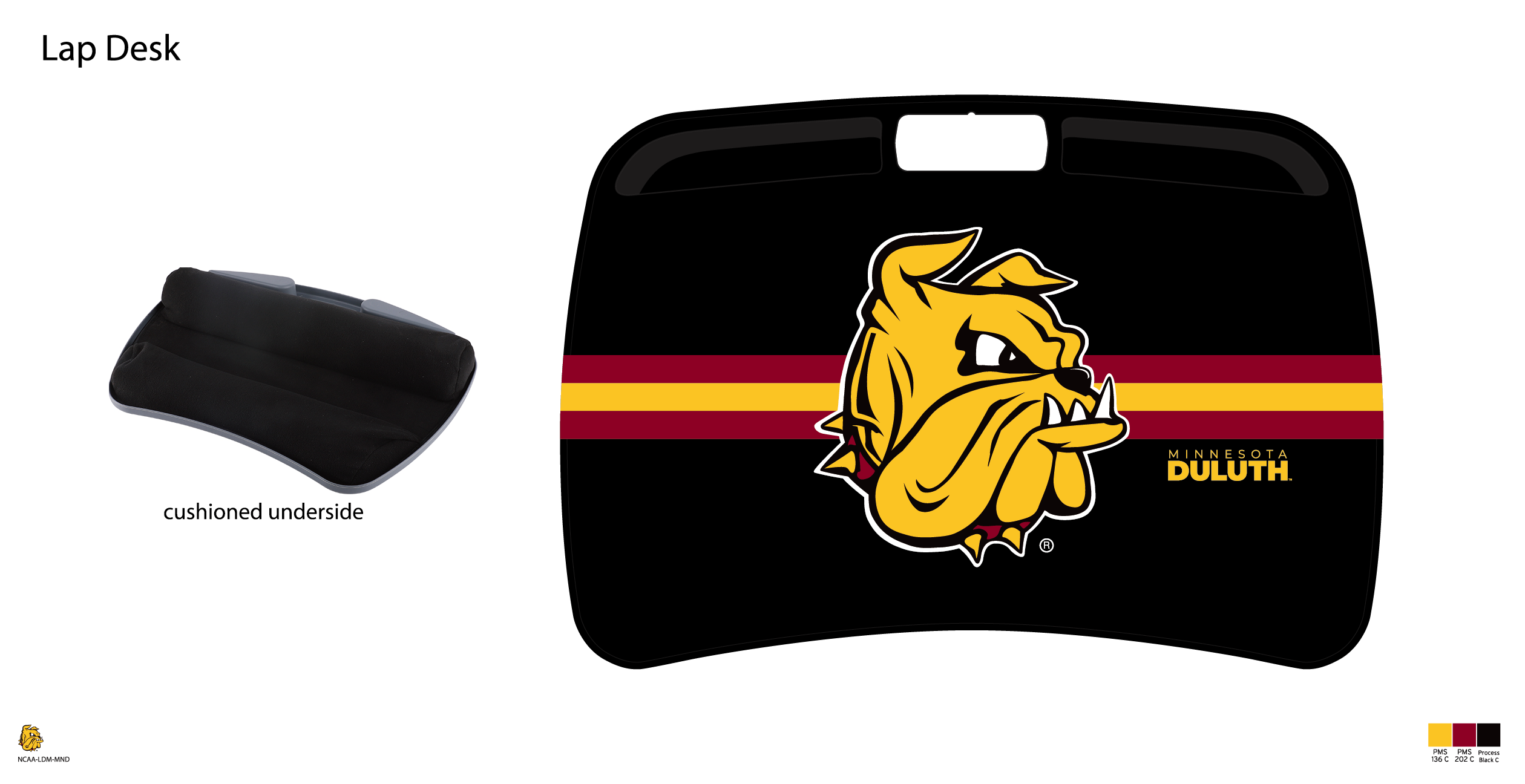 Minnesota Duluth Bulldogs NCAA Portable Lap Desk with Memory Foam