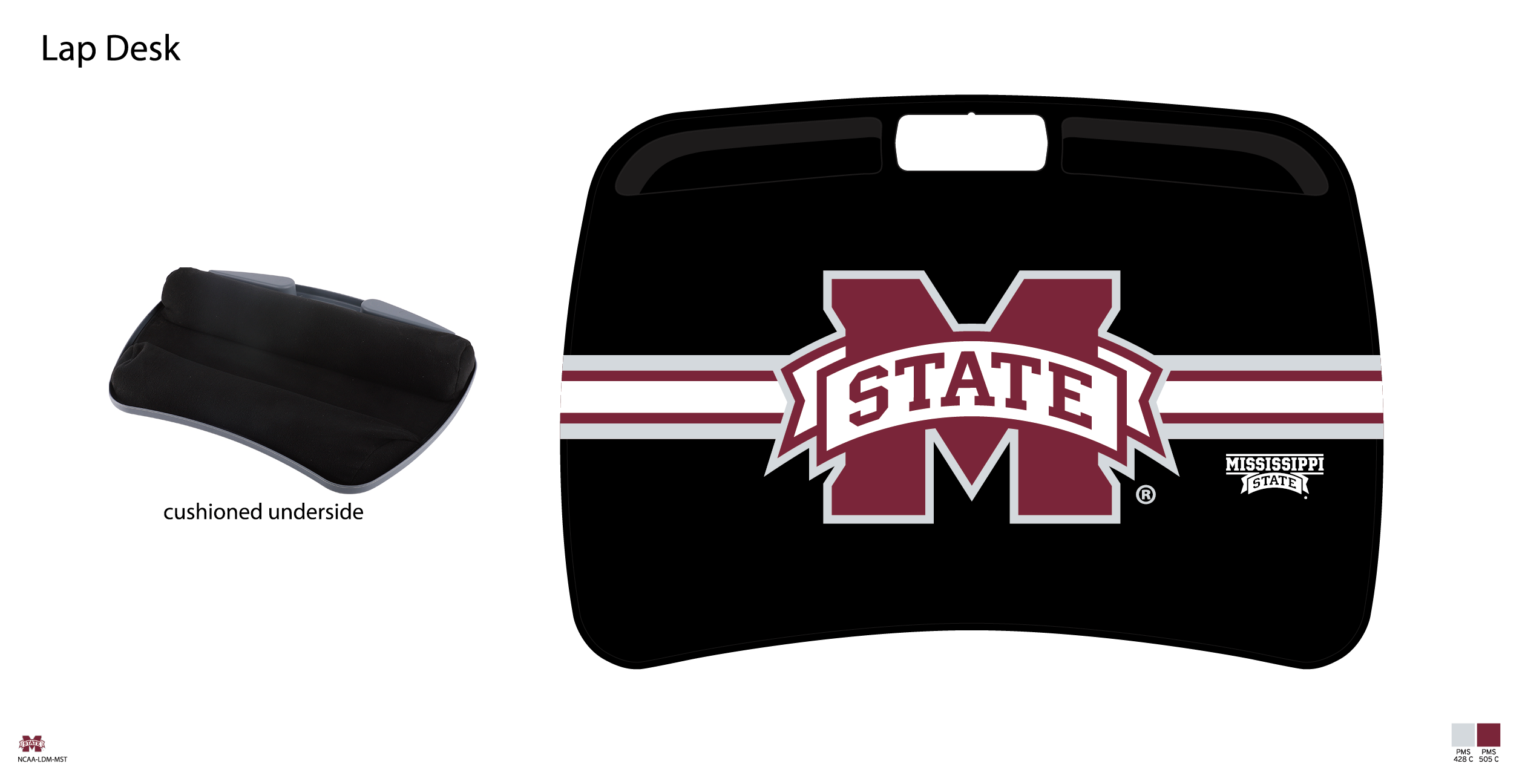Mississippi State Bulldogs NCAA Portable Lap Desk with Memory Foam
