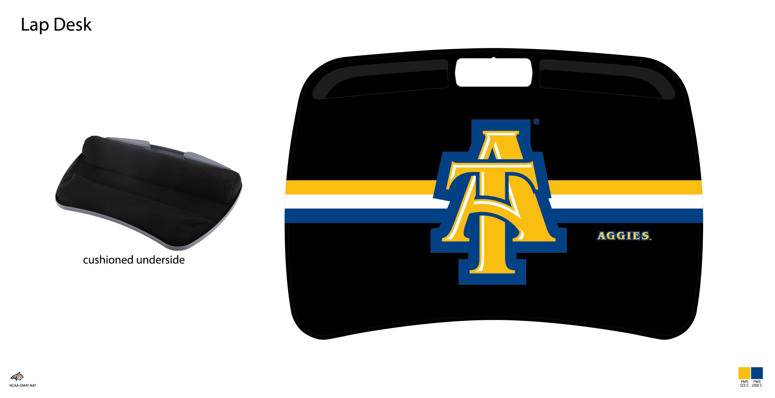 North Carolina A & T State University NCAA Portable Lap Desk with Memory Foam