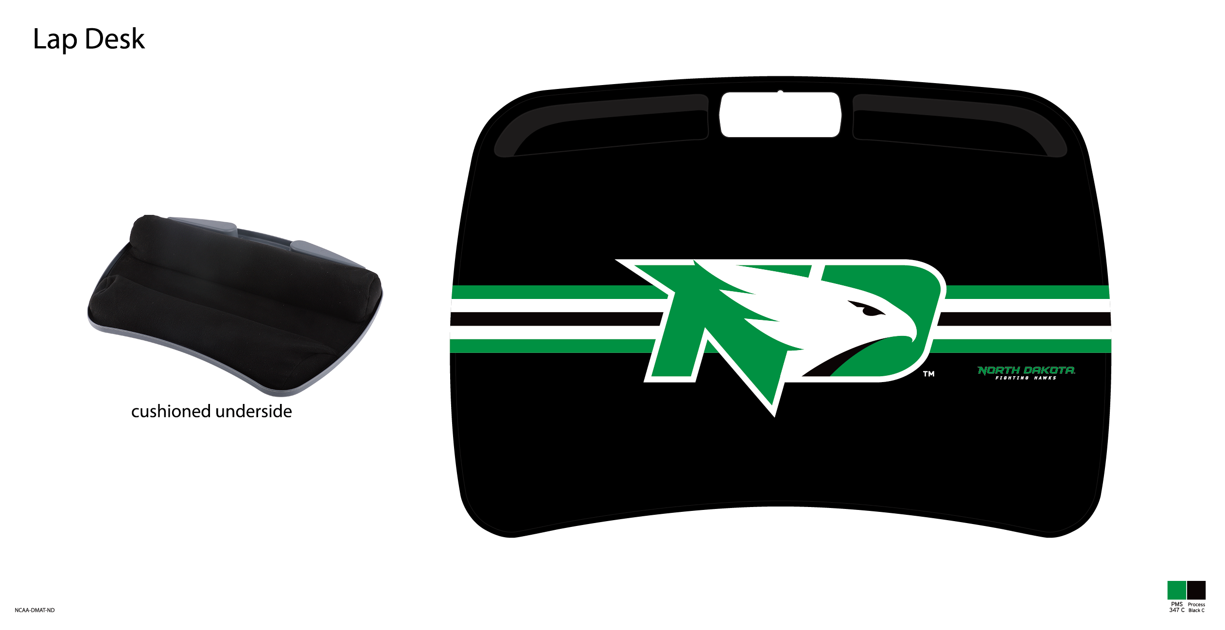 North Dakota Fighting Hawks NCAA Portable Lap Desk with Memory Foam