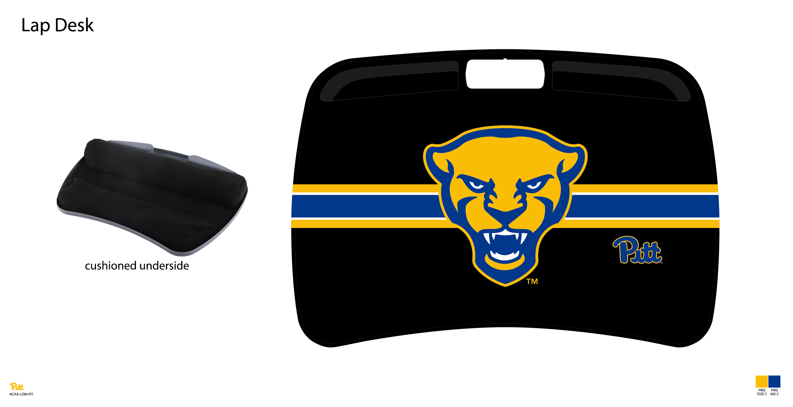 Pitt Panthers NCAA Portable Lap Desk with Memory Foam