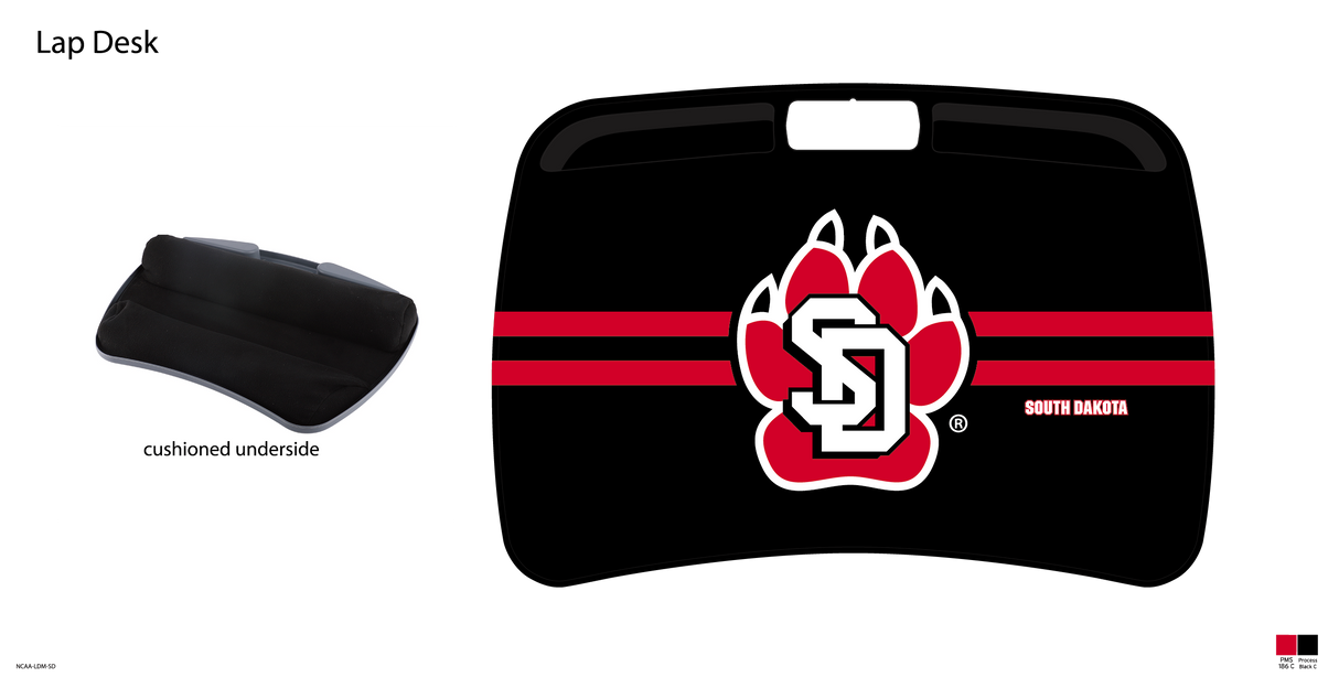 South Dakota, The University of NCAA Portable Lap Desk with Memory Foam