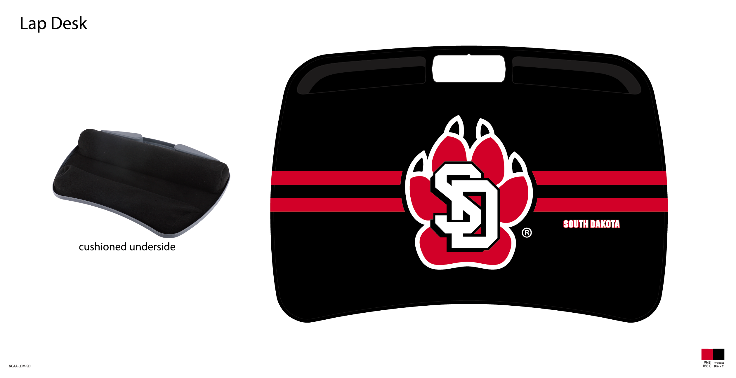 South Dakota, The University of NCAA Portable Lap Desk with Memory Foam