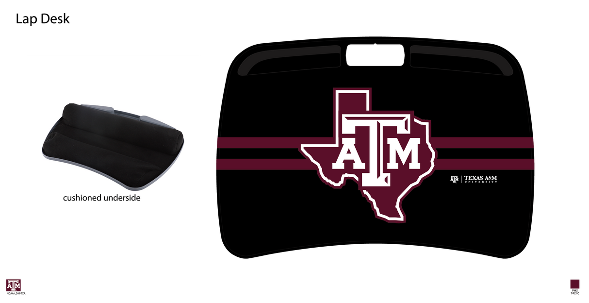 Texas A&M Aggies NCAA Portable Lap Desk with Memory Foam