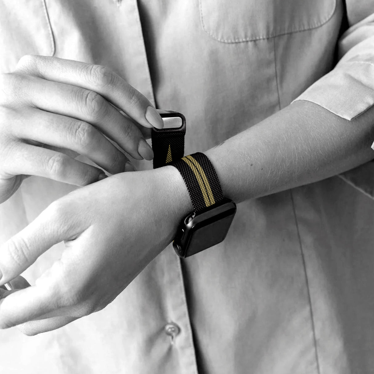 UCF Knights NCAA Striped Metallic Watch Band (38mm)