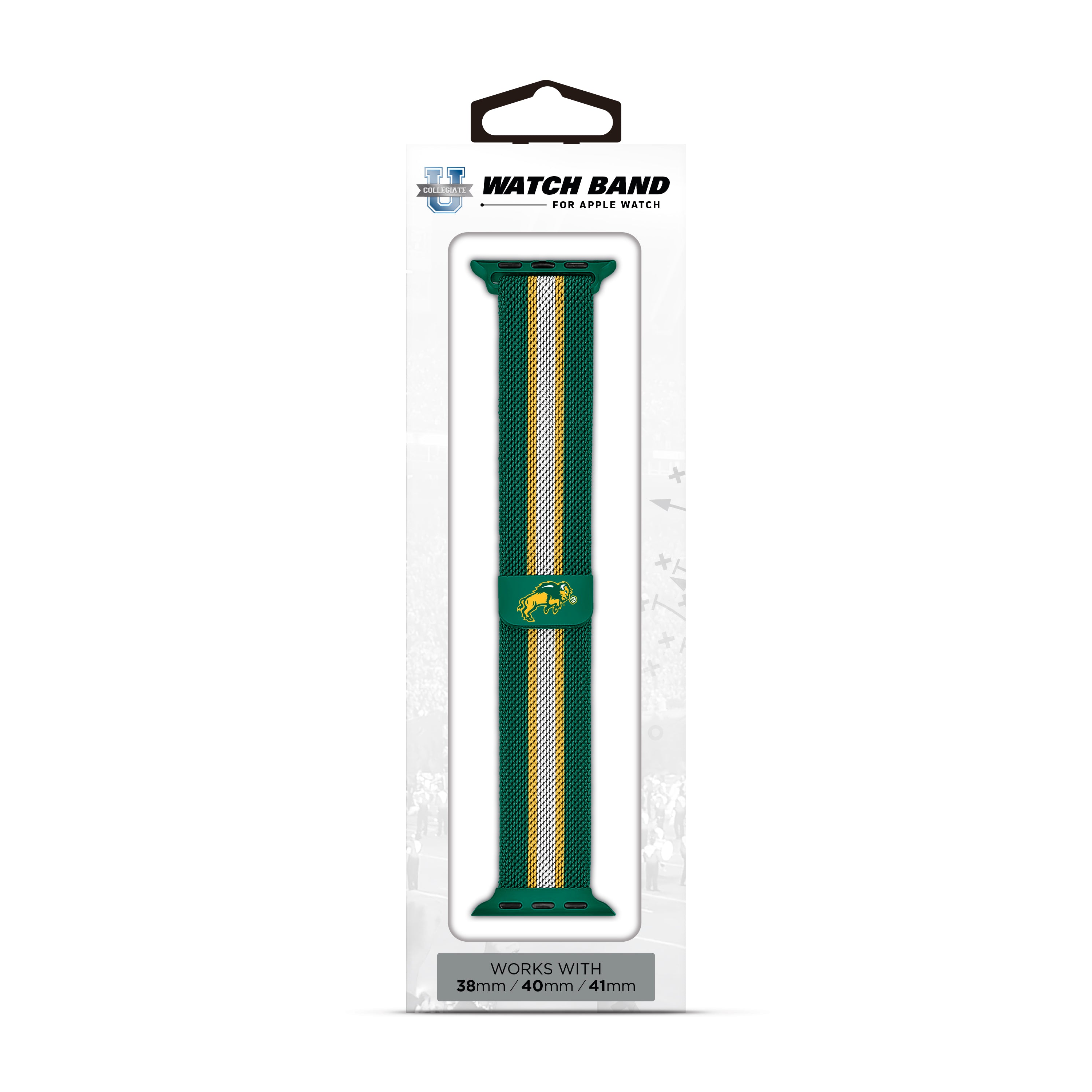 North Dakota State Bison NCAA Striped Metallic Watch Band (38mm)