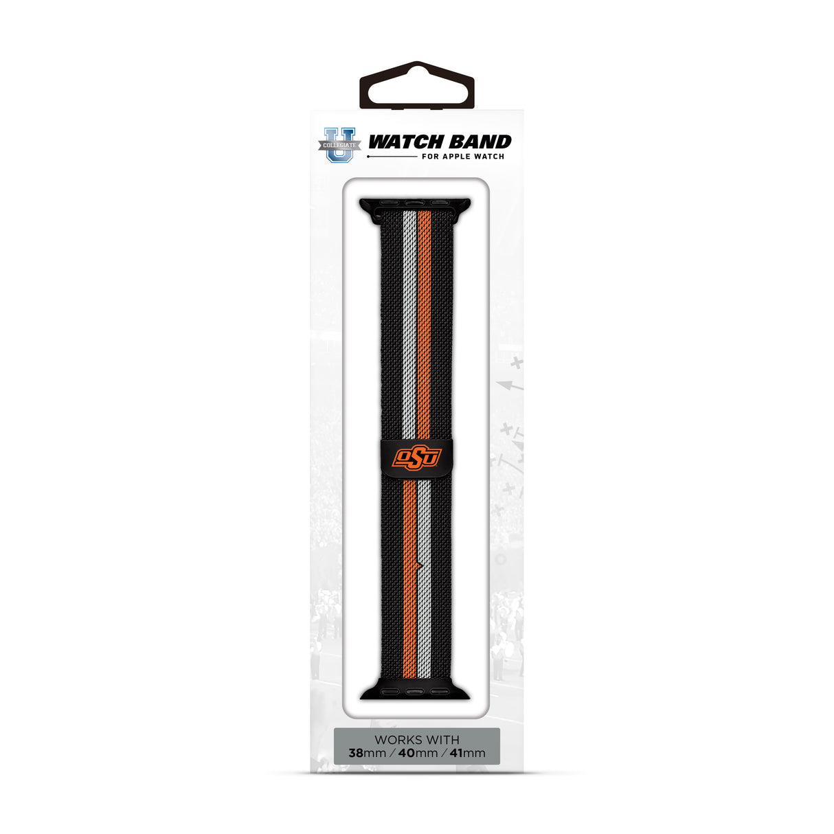 Oklahoma State Cowboys NCAA Striped Metallic Watch Band (38mm)