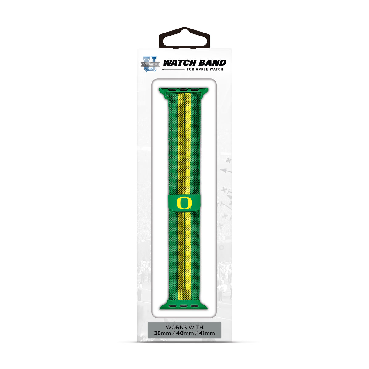 Oregon Ducks NCAA Striped Metallic Watch Band (38mm)