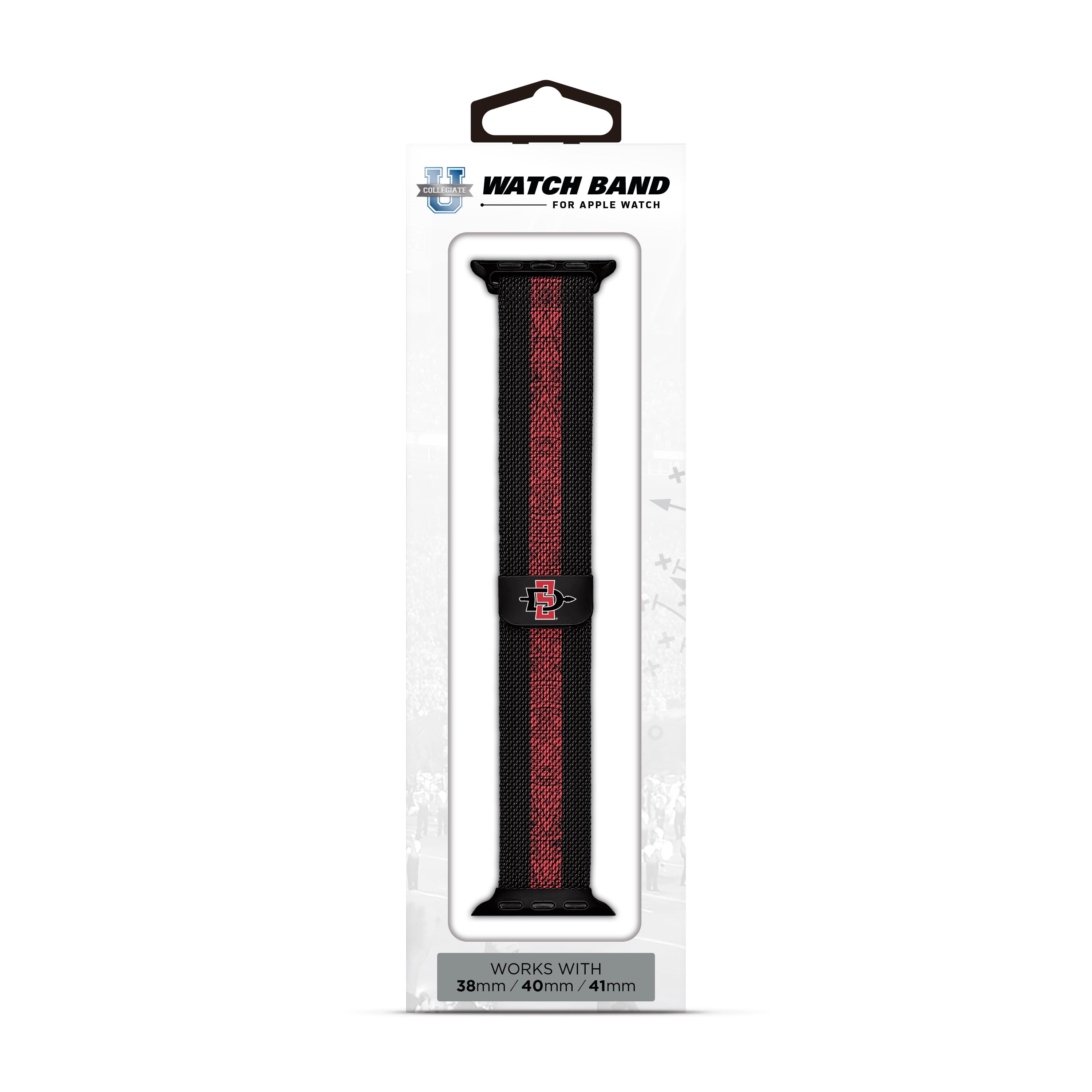 San Diego State Aztecs NCAA Striped Metallic Watch Band (38mm)