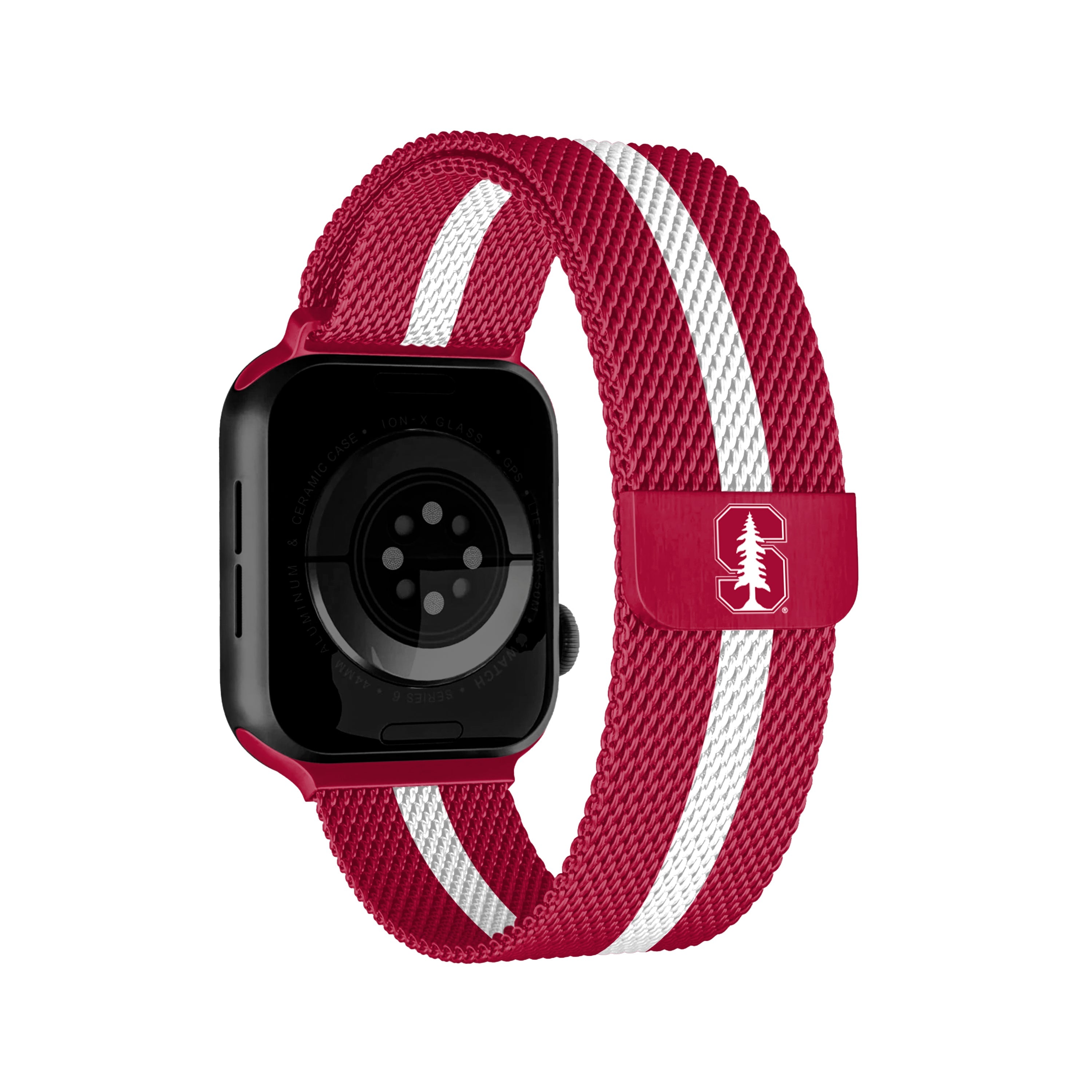Stanford University NCAA Striped Metallic Watch Band (38mm)