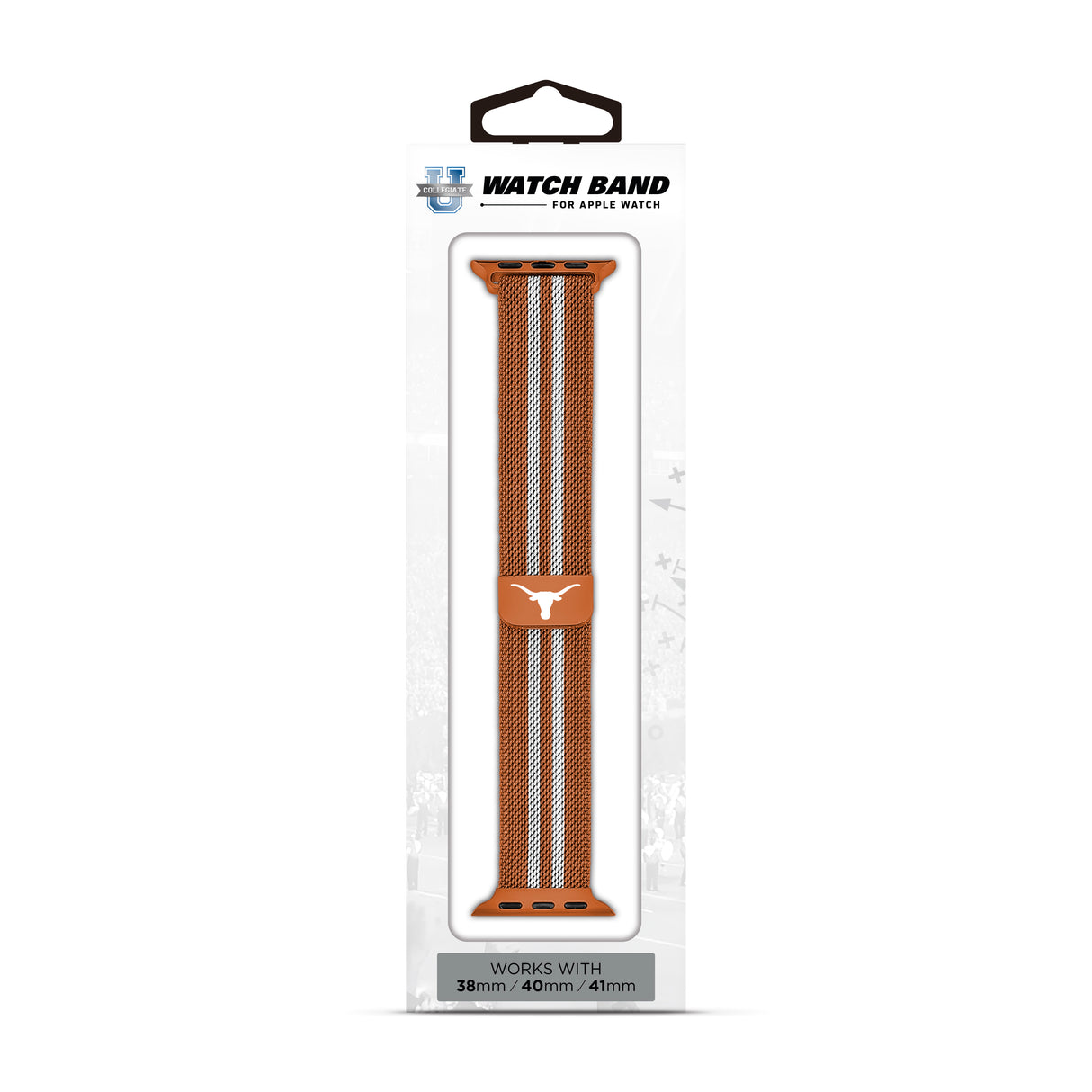 Texas Longhorns NCAA Striped Metallic Watch Band (38mm)