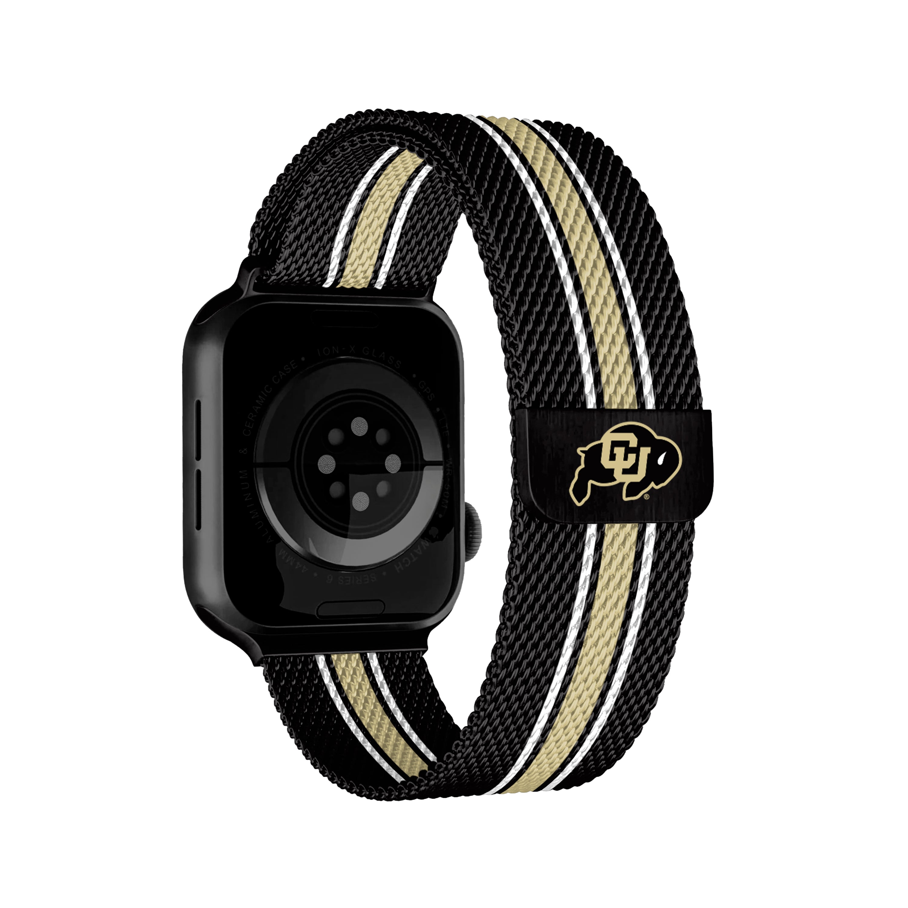 Colorado Buffaloes NCAA Striped Metallic Watch Band (38mm)