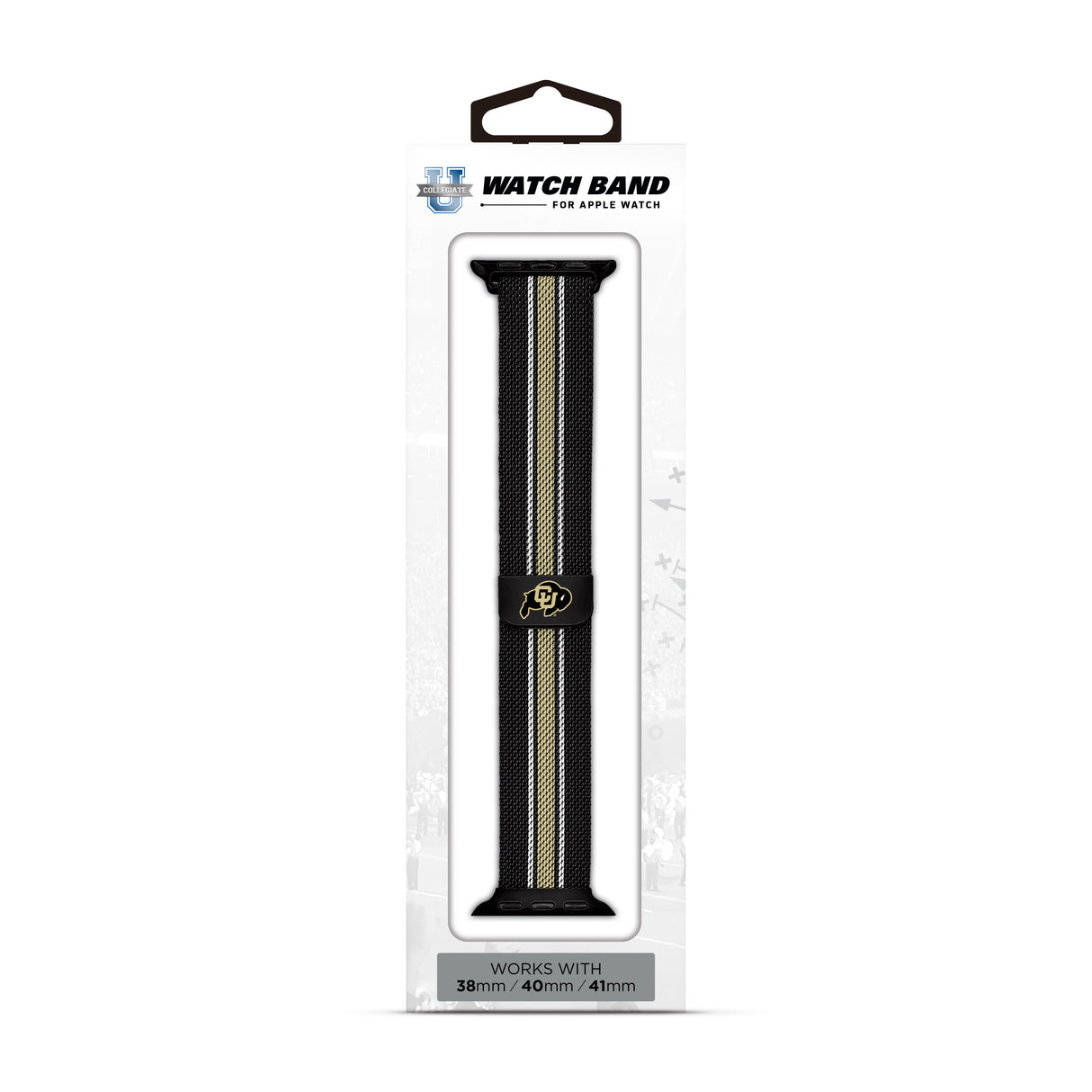 Colorado Buffaloes NCAA Striped Metallic Watch Band (38mm)
