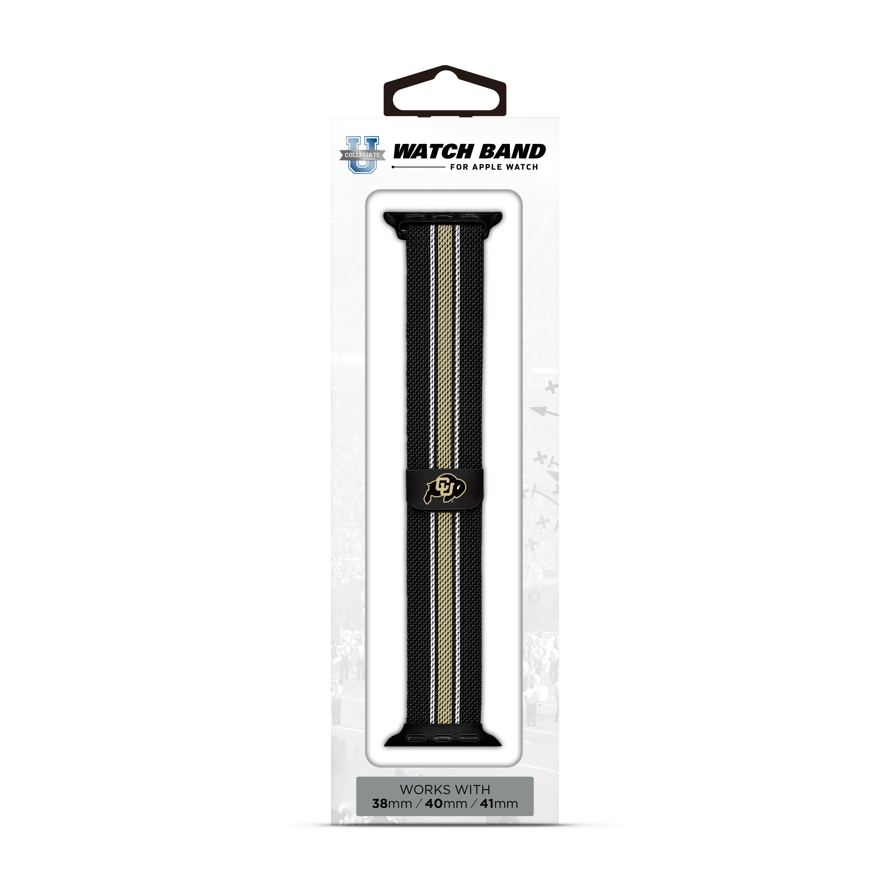 Colorado Buffaloes NCAA Striped Metallic Watch Band (38mm)