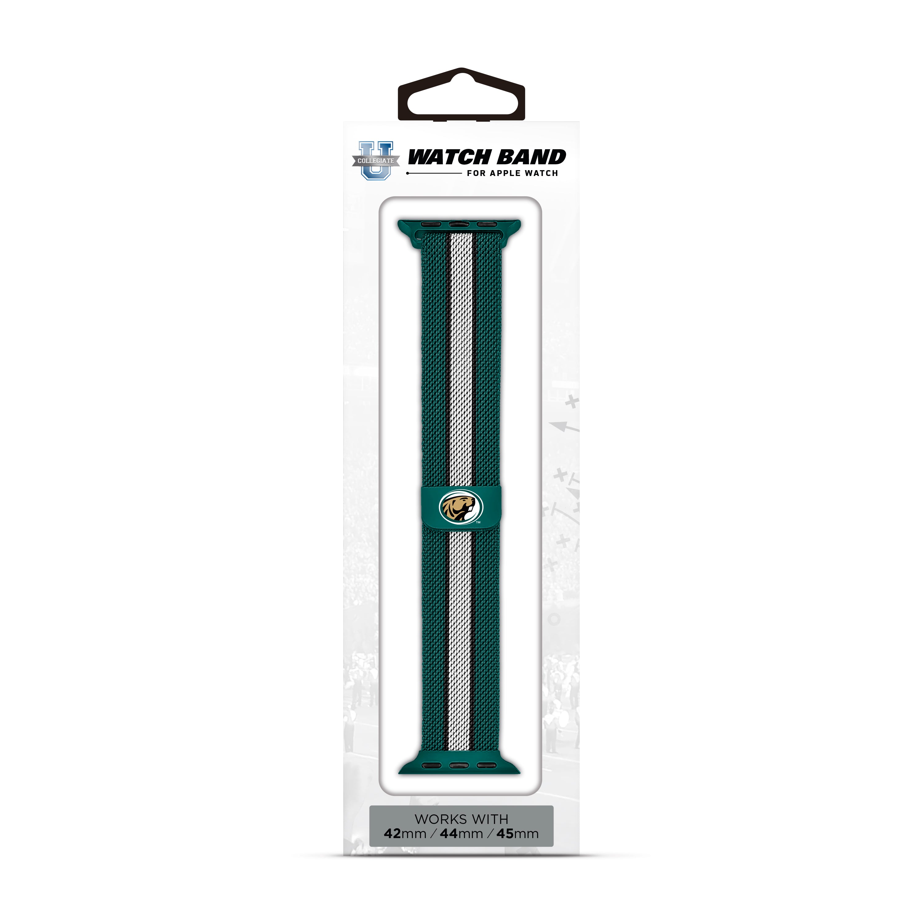 Bemidji State University NCAA Striped Metallic Watch Band (42mm)